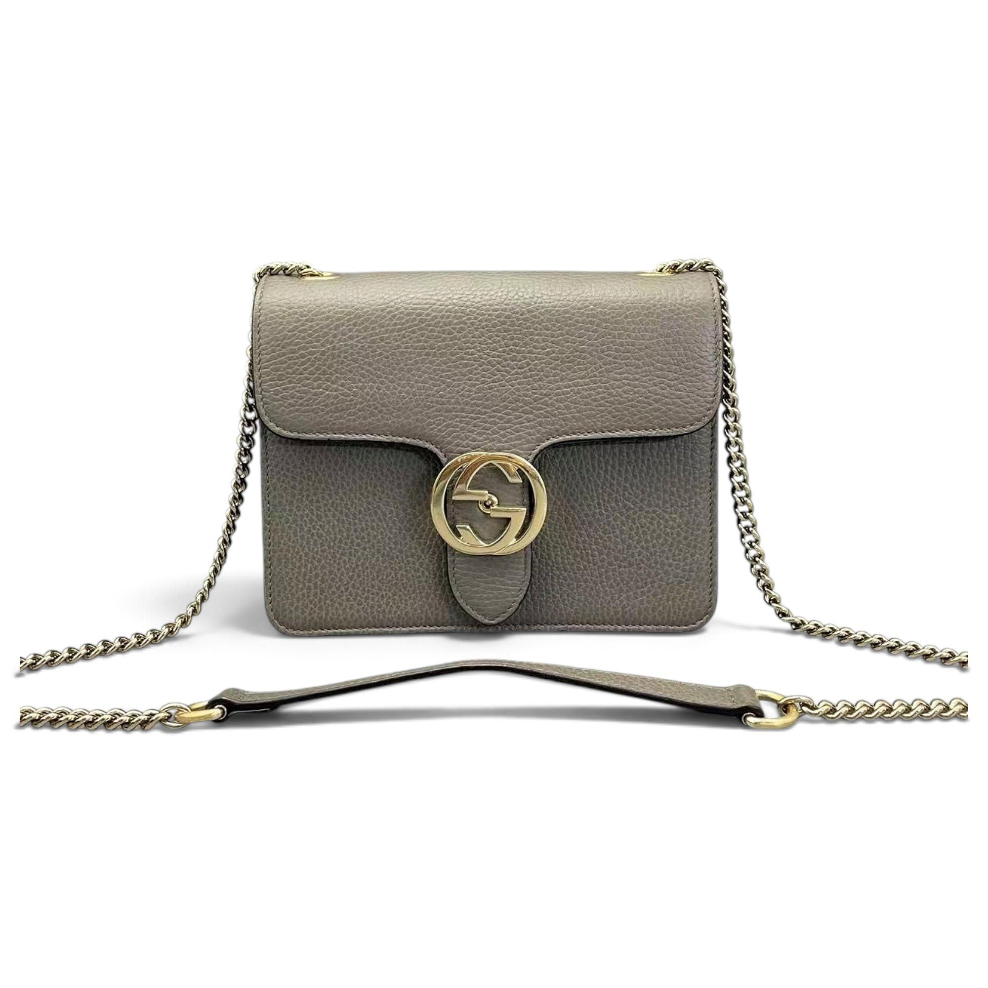 Interlocking leather handbag