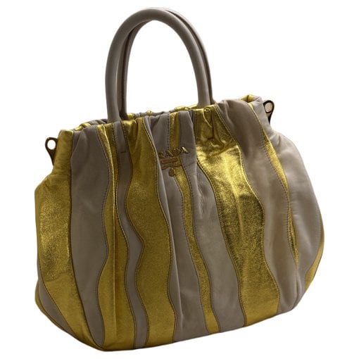 Buckle leather handbag