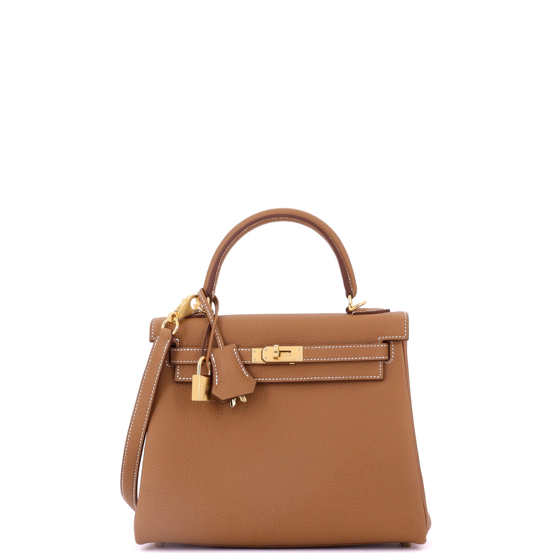 Hermes Kelly Handbag Gold Togo with Gold Hardware 25