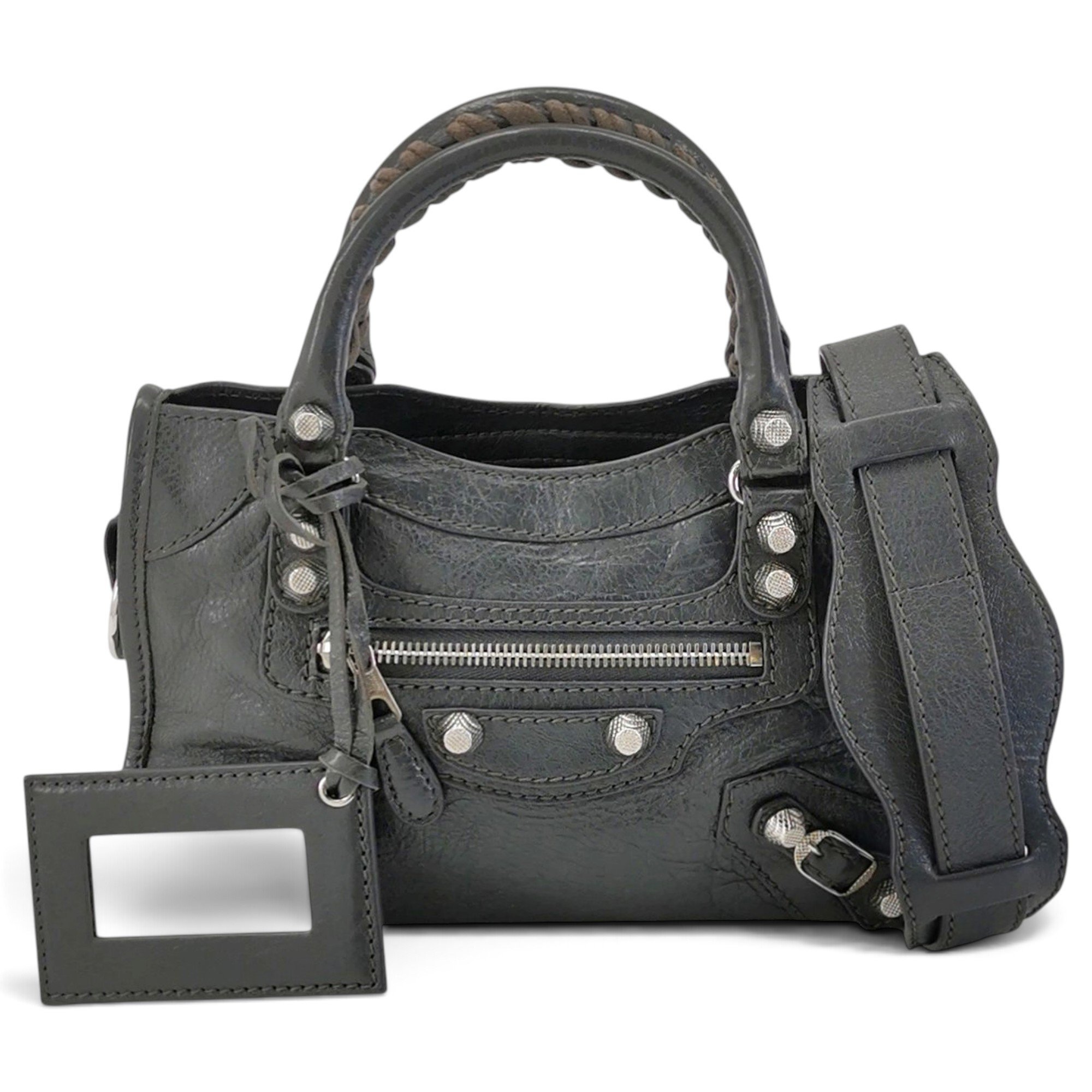 City leather handbag