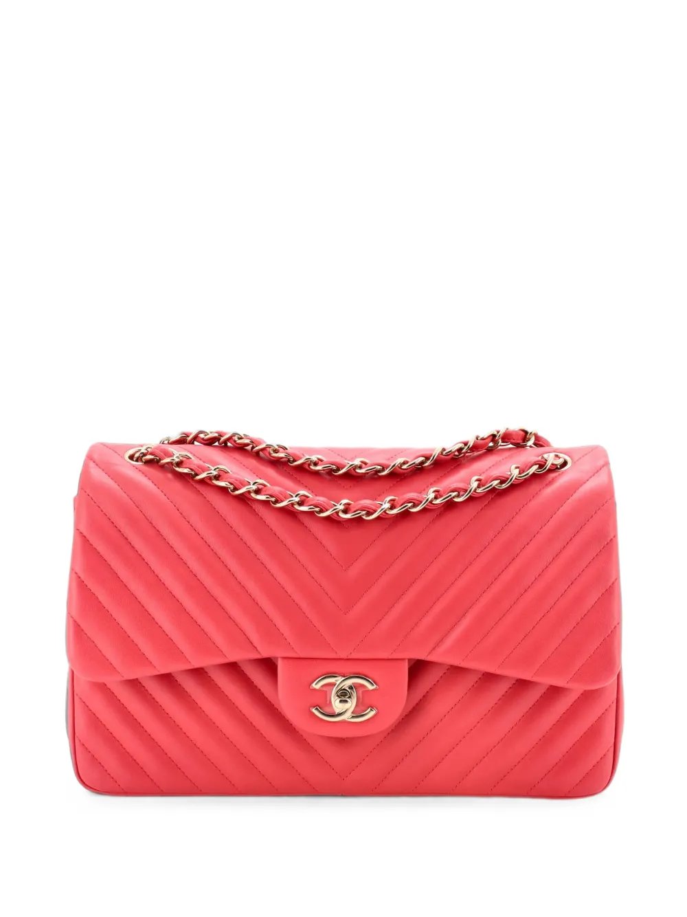 Classic Double Flap Bag Chevron Lambskin Jumbo shoulder bag