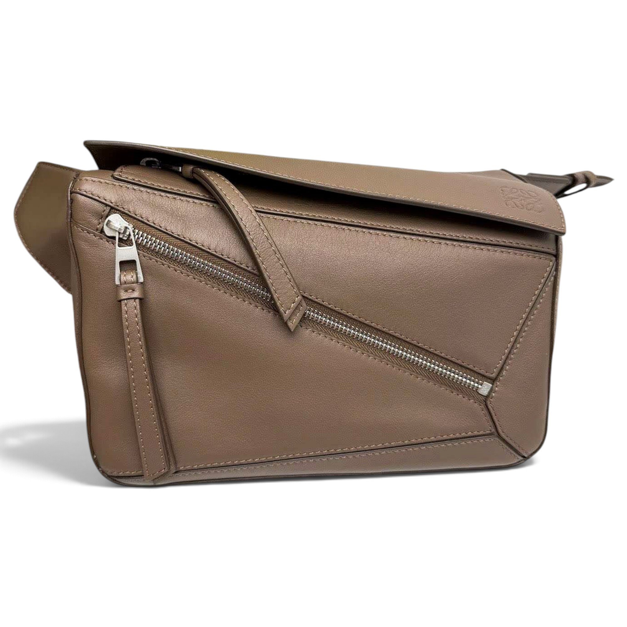 Puzzle leather handbag