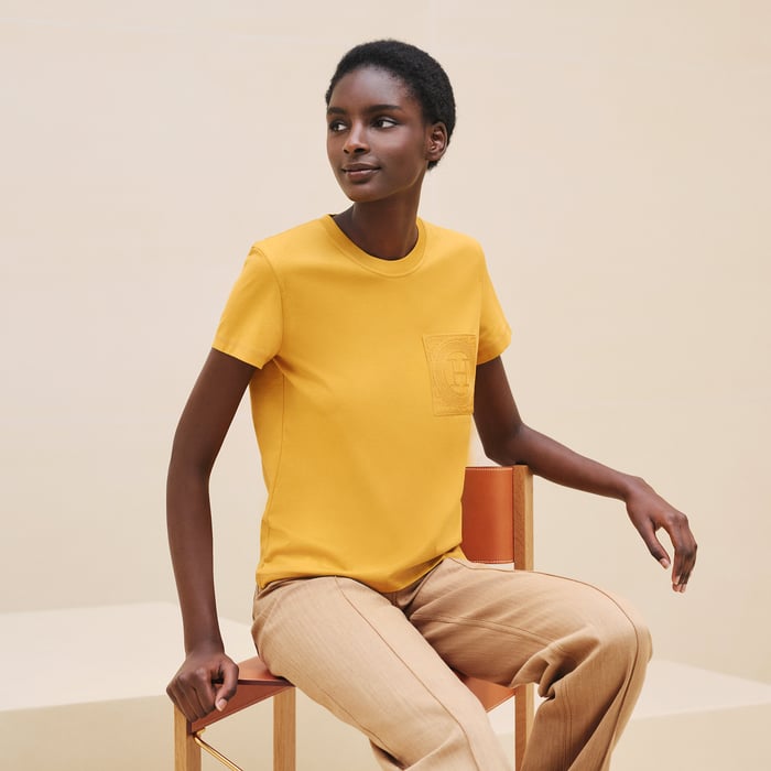 Jaune Gingembre Embroidered Pocket T-shirt