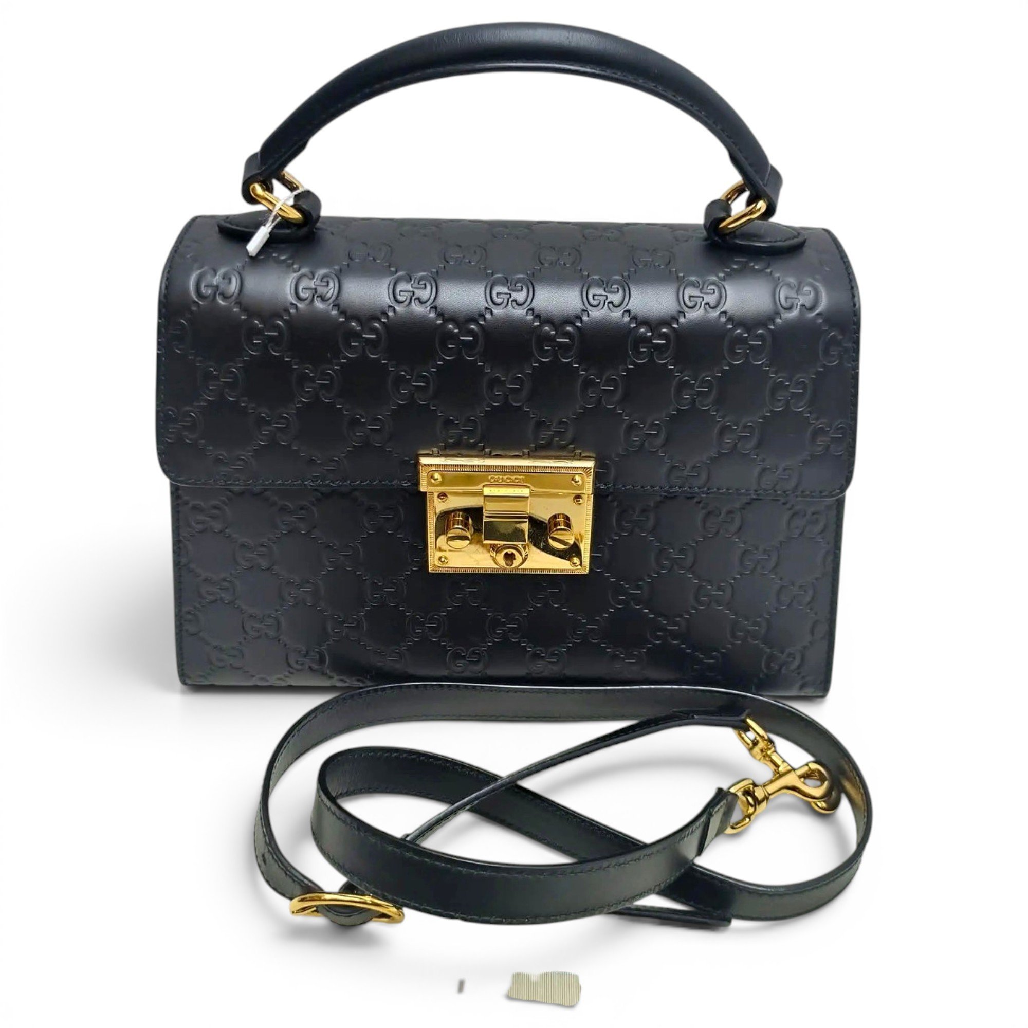 Padlock leather handbag