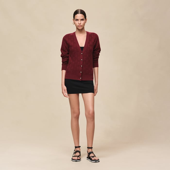 Rouge Carmin "Medor" Long-sleeve Cardigan