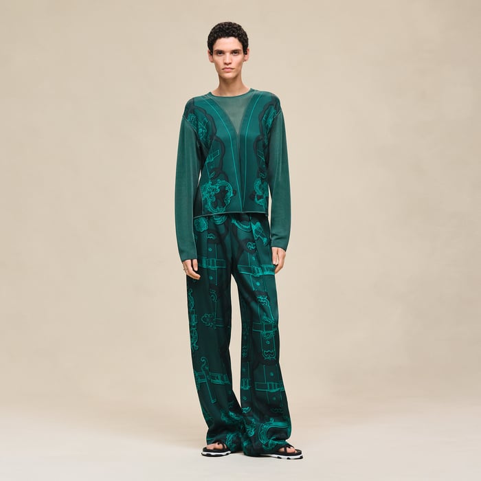 Vert Pin "Ferronnerie Remix" Long-sleeve Twillaine Sweater