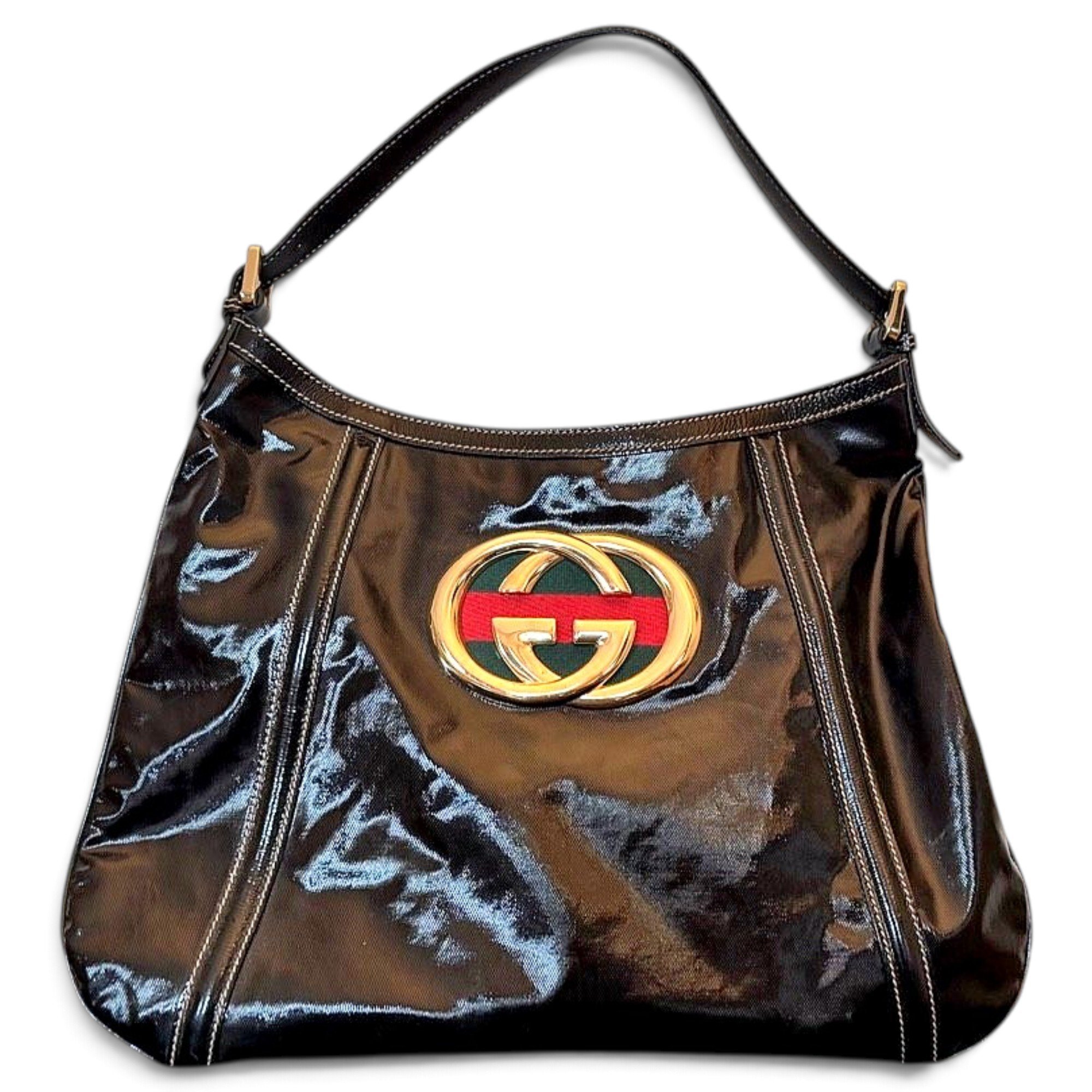 Britt patent leather handbag