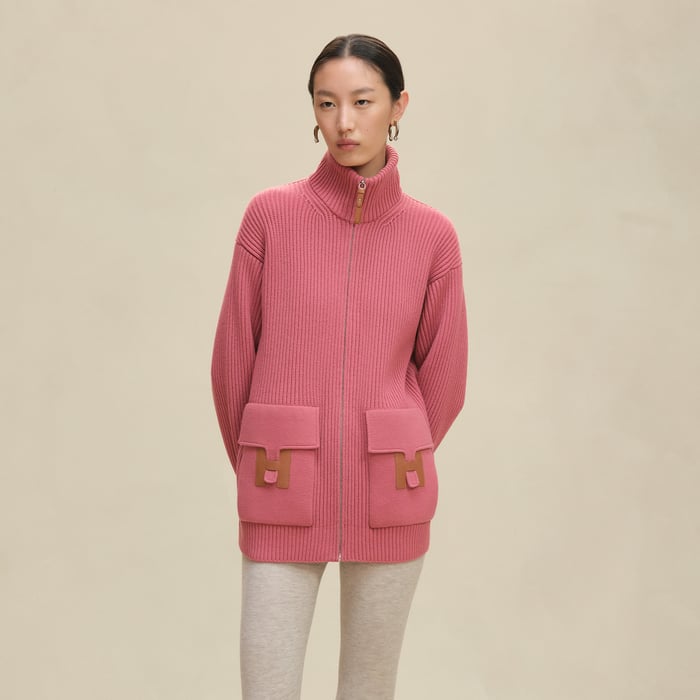 Rose Sorbet Wool Knit Jacket