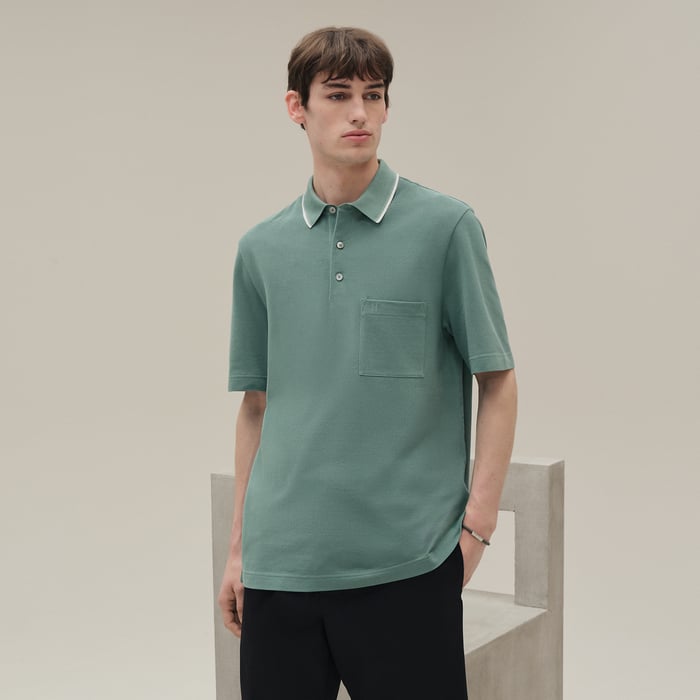 Céladon "Piqures Sellier" Polo Shirt