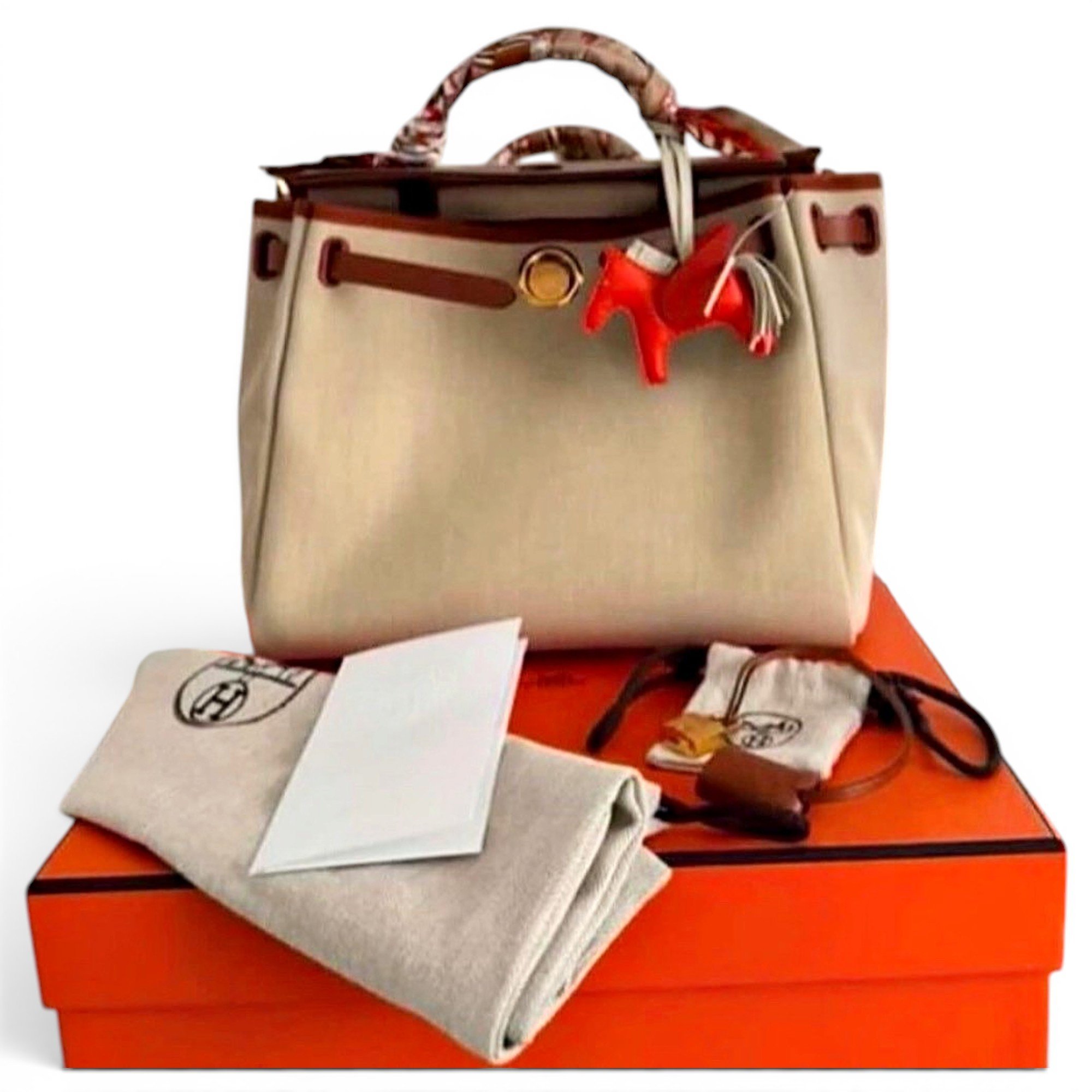 Hermes Herbag Handbag Vache Leather 2023