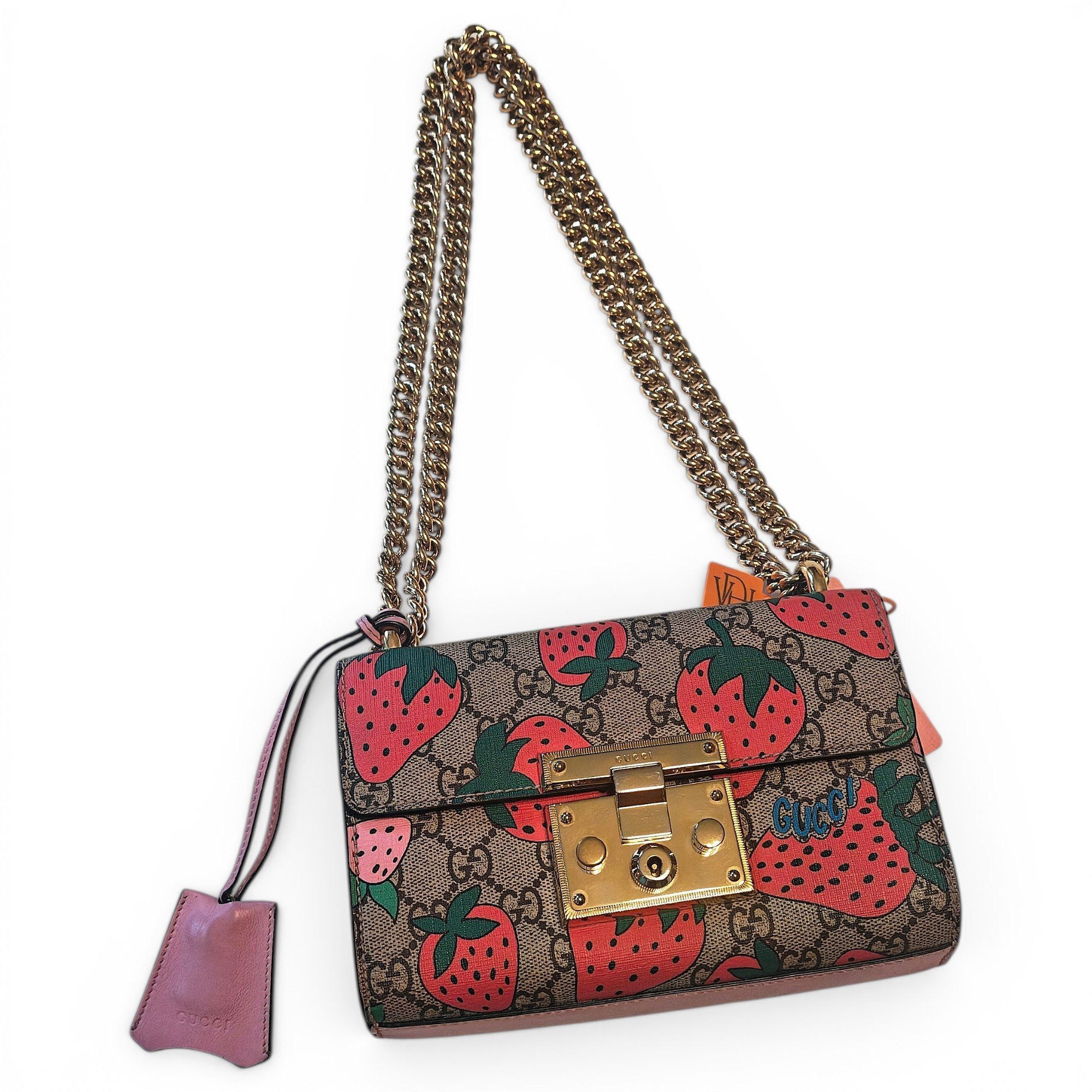 Padlock leather handbag