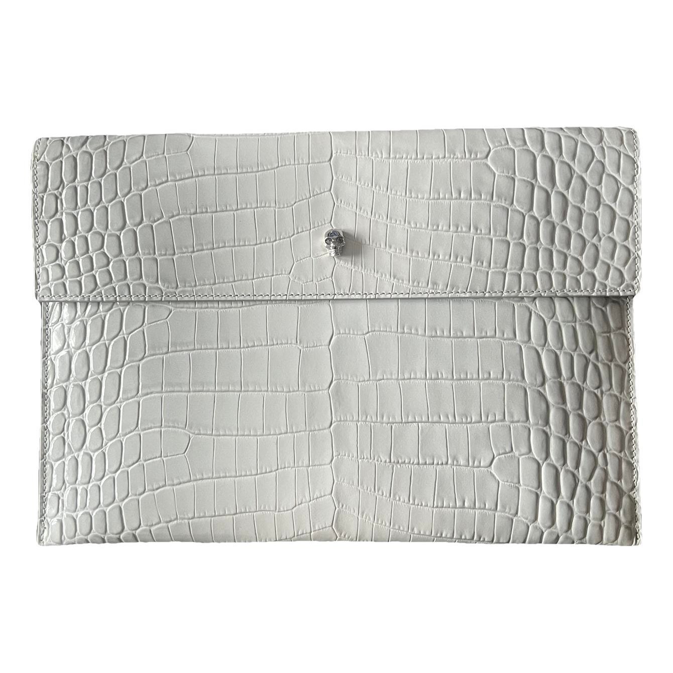 Leather clutch bag