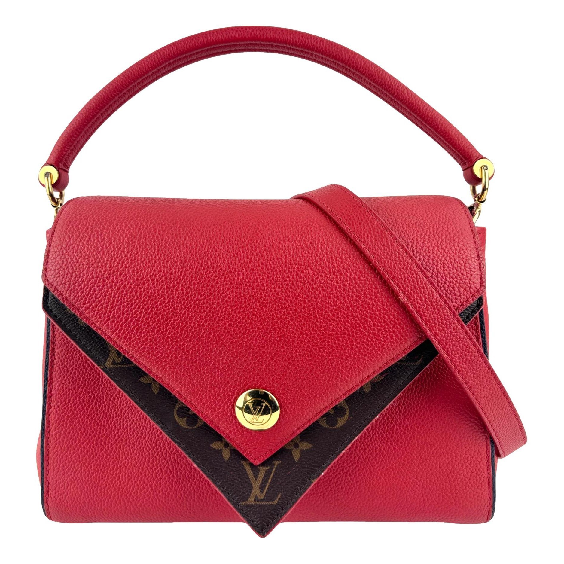 Double V leather bag