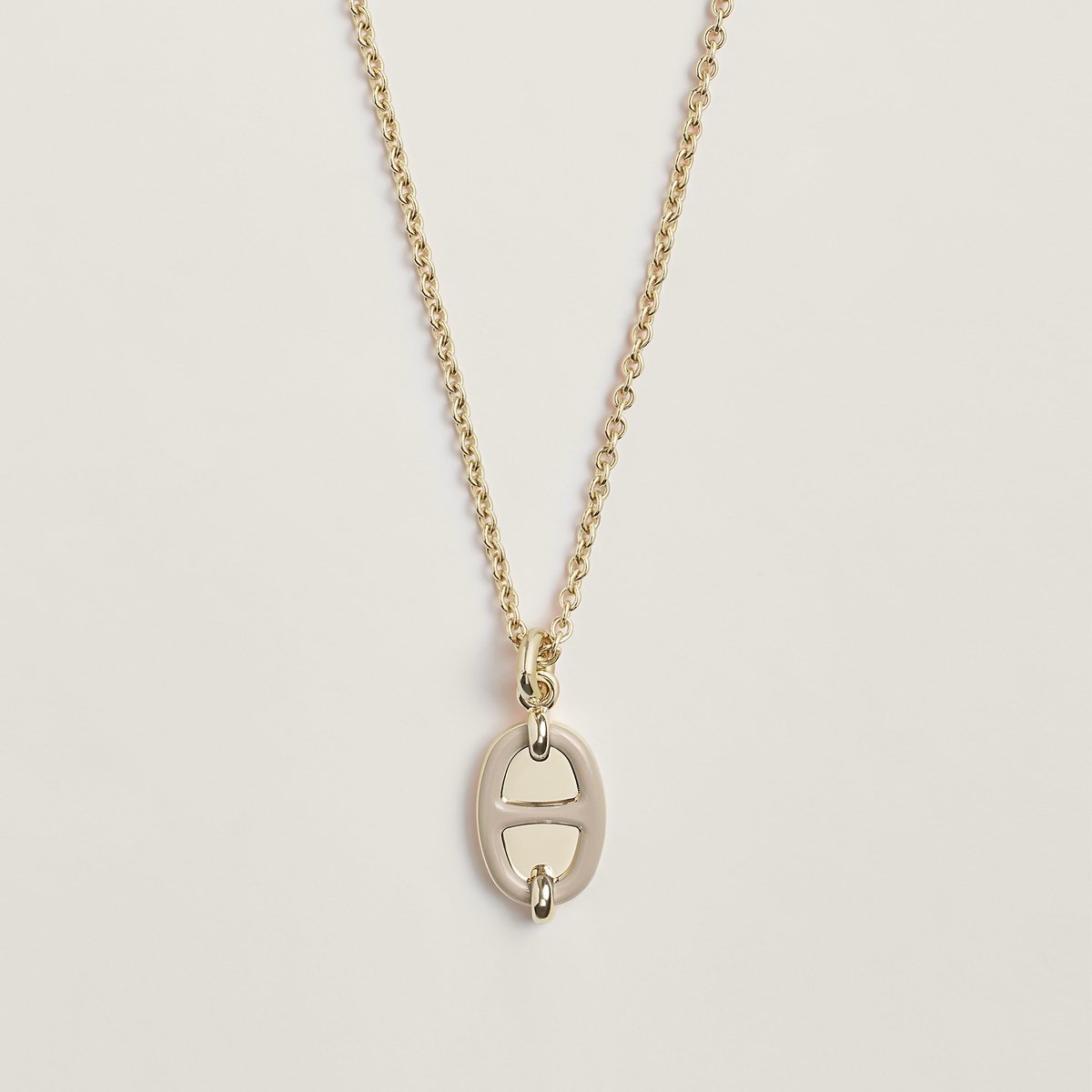 Marron Glacé Mini Maillon Pendant, Small Model