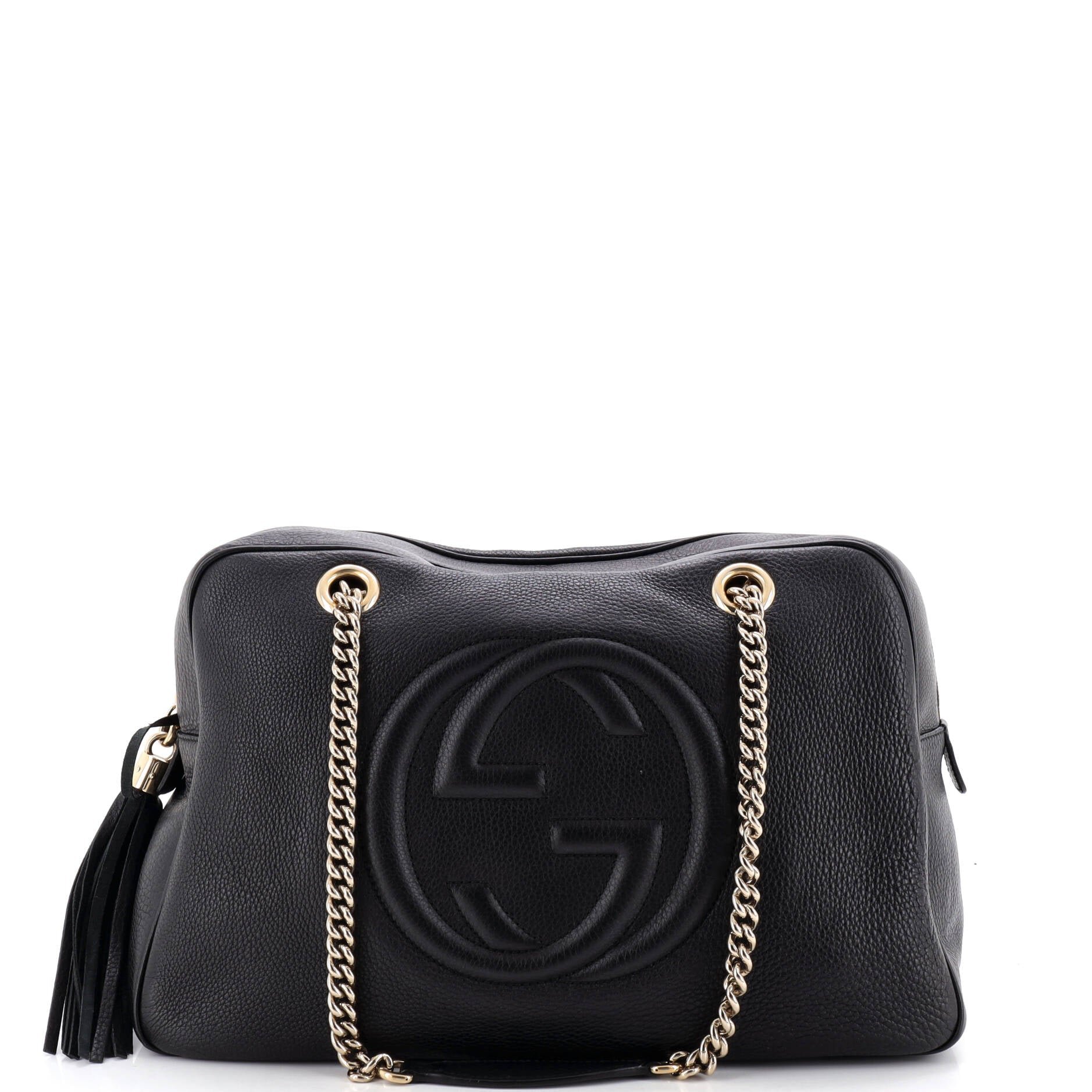 Soho Chain Zip Shoulder Bag Leather Medium