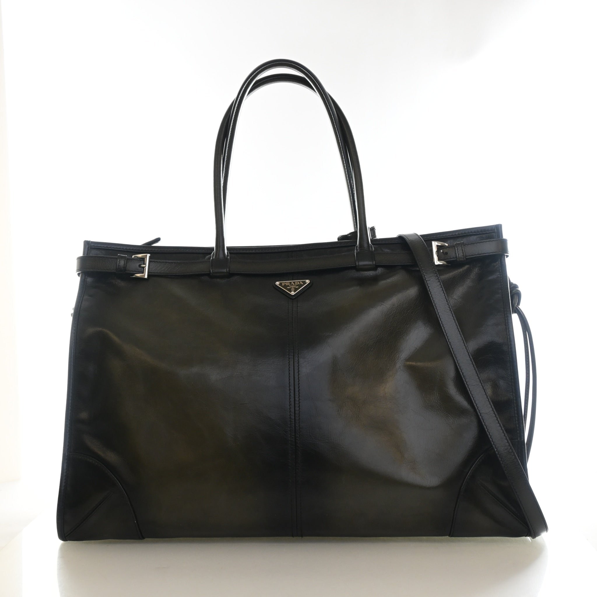 Prada XL Antiqued Leather Bonnie