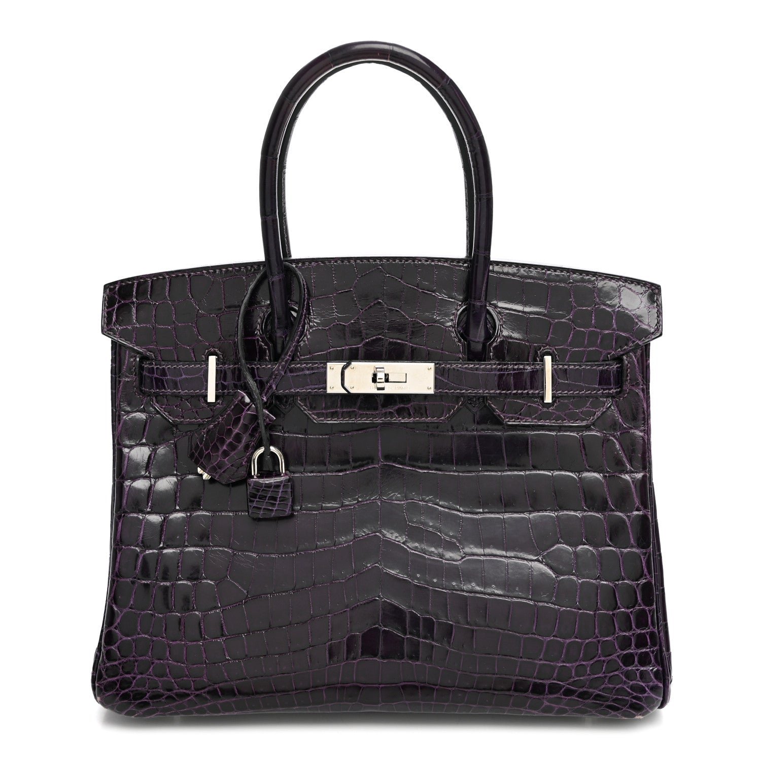 Hermes Shiny Niloticus Crocodile Birkin 30 Amethyst