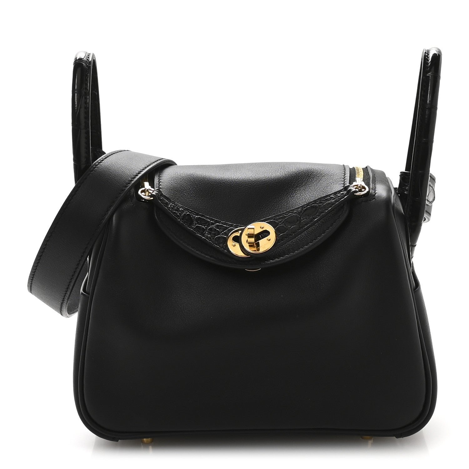 Hermes Swift Matte Alligator Mini Touch Lindy 20 Black