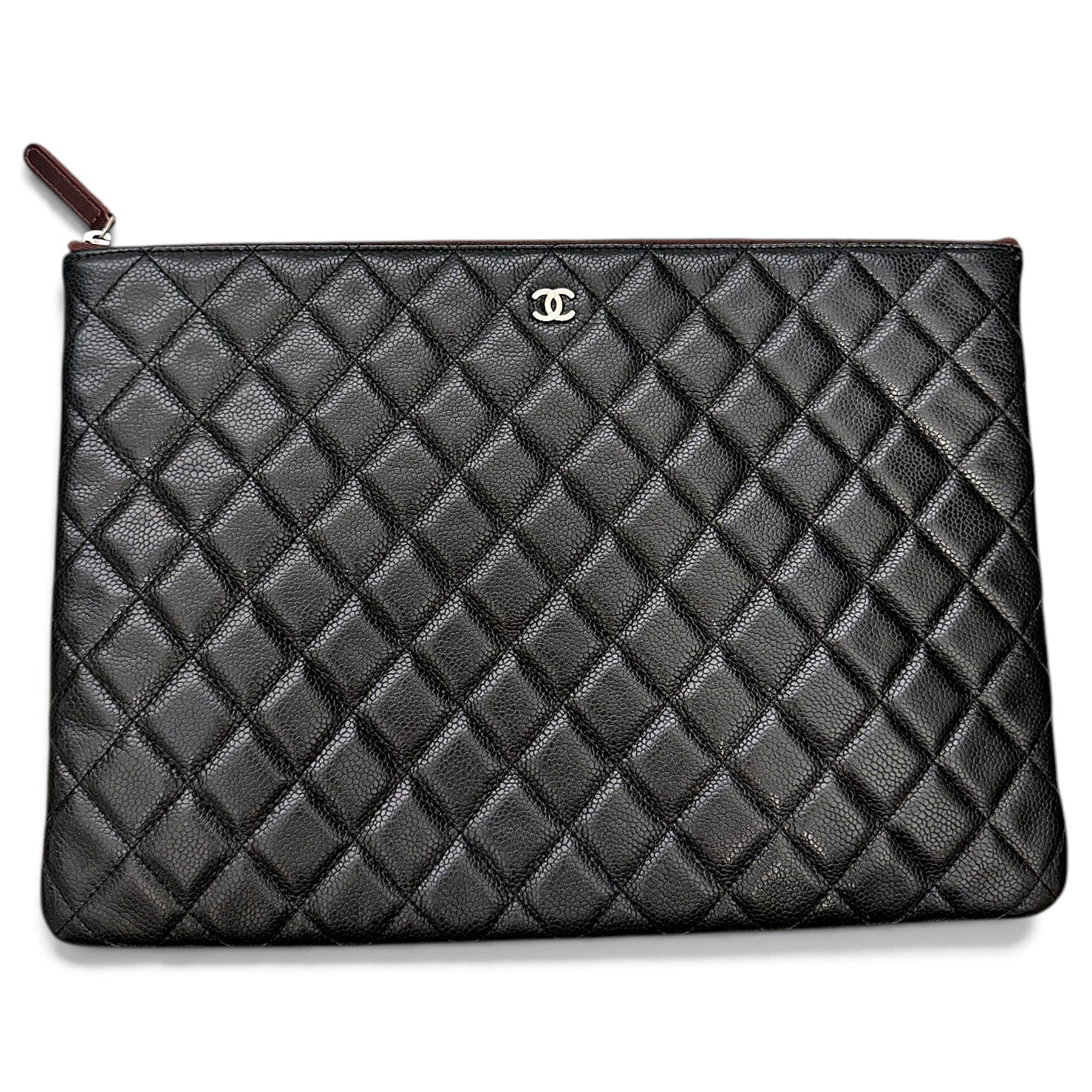 Leather clutch bag