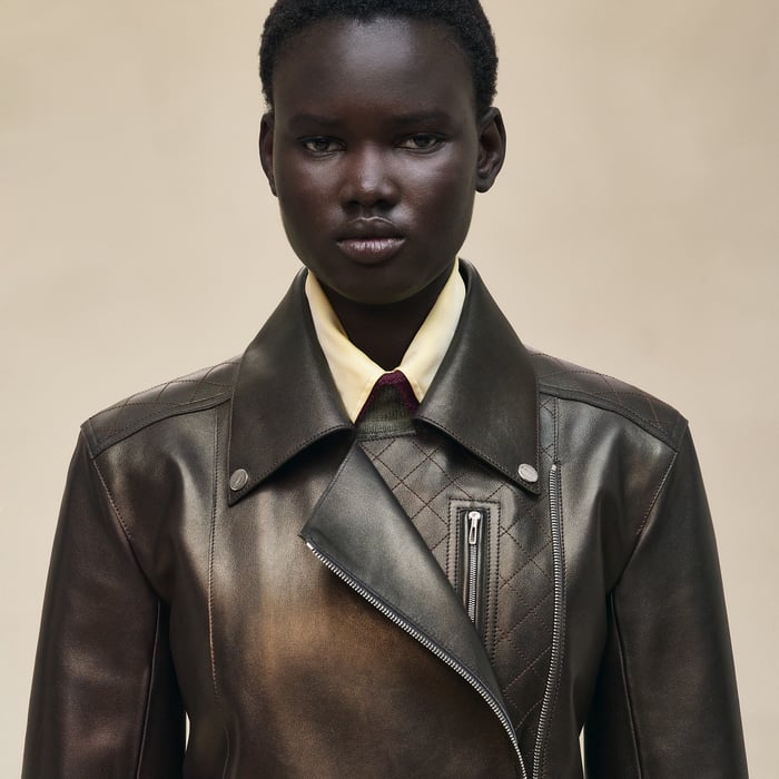 Noir Leather Biker Jacket