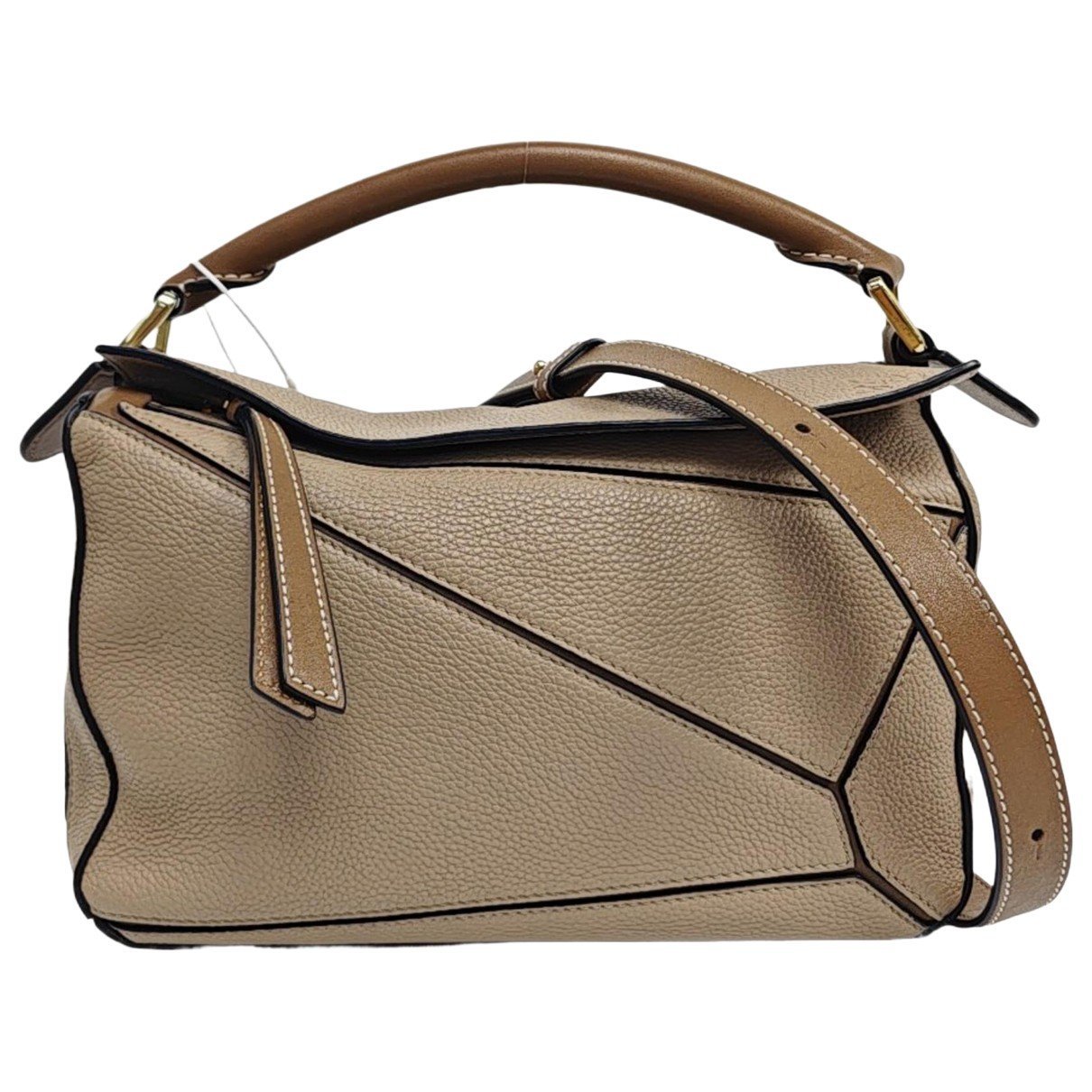 Puzzle leather handbag