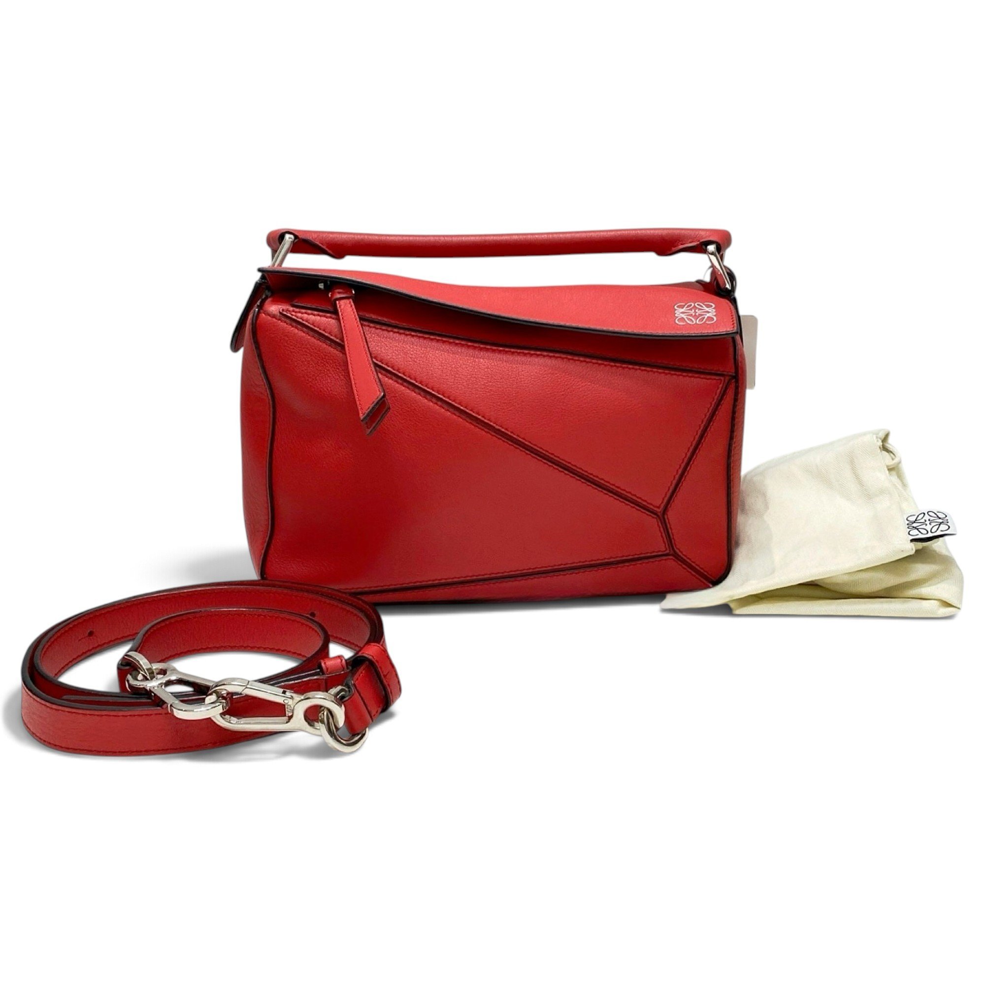 Puzzle leather handbag