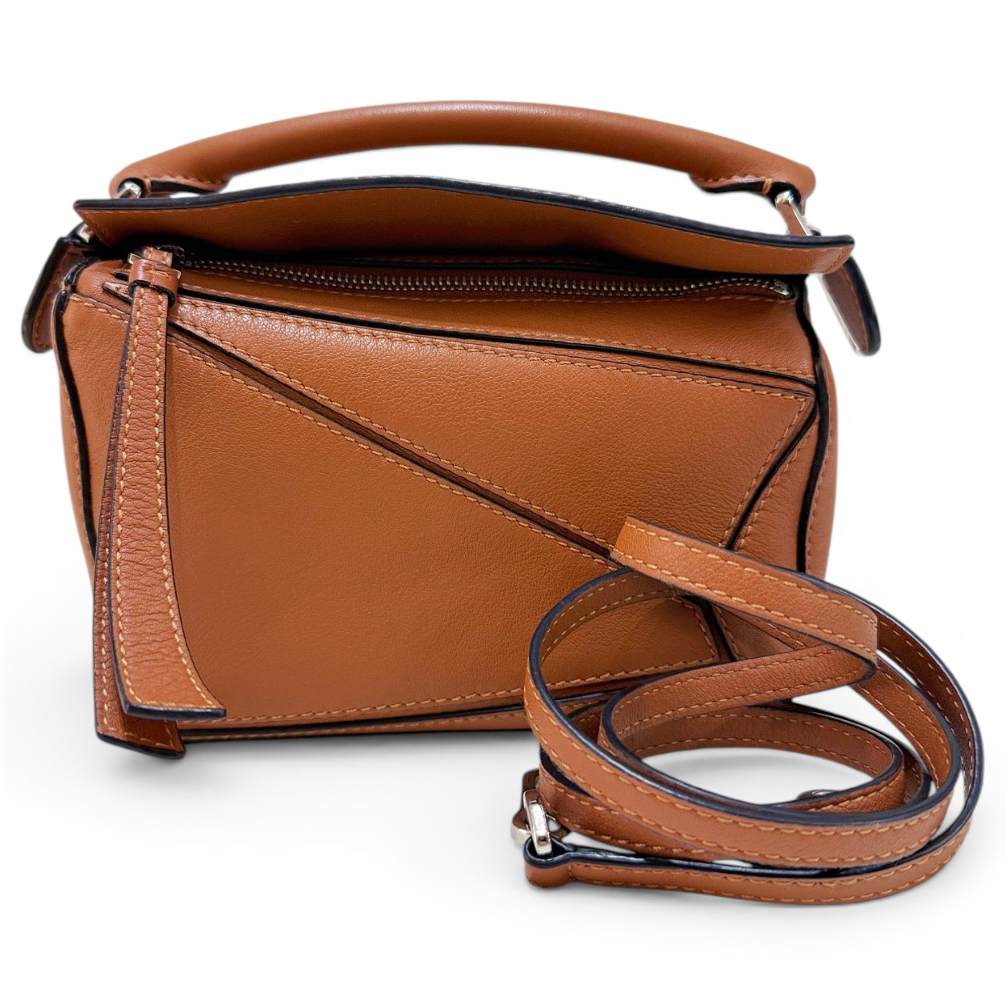 Puzzle leather handbag