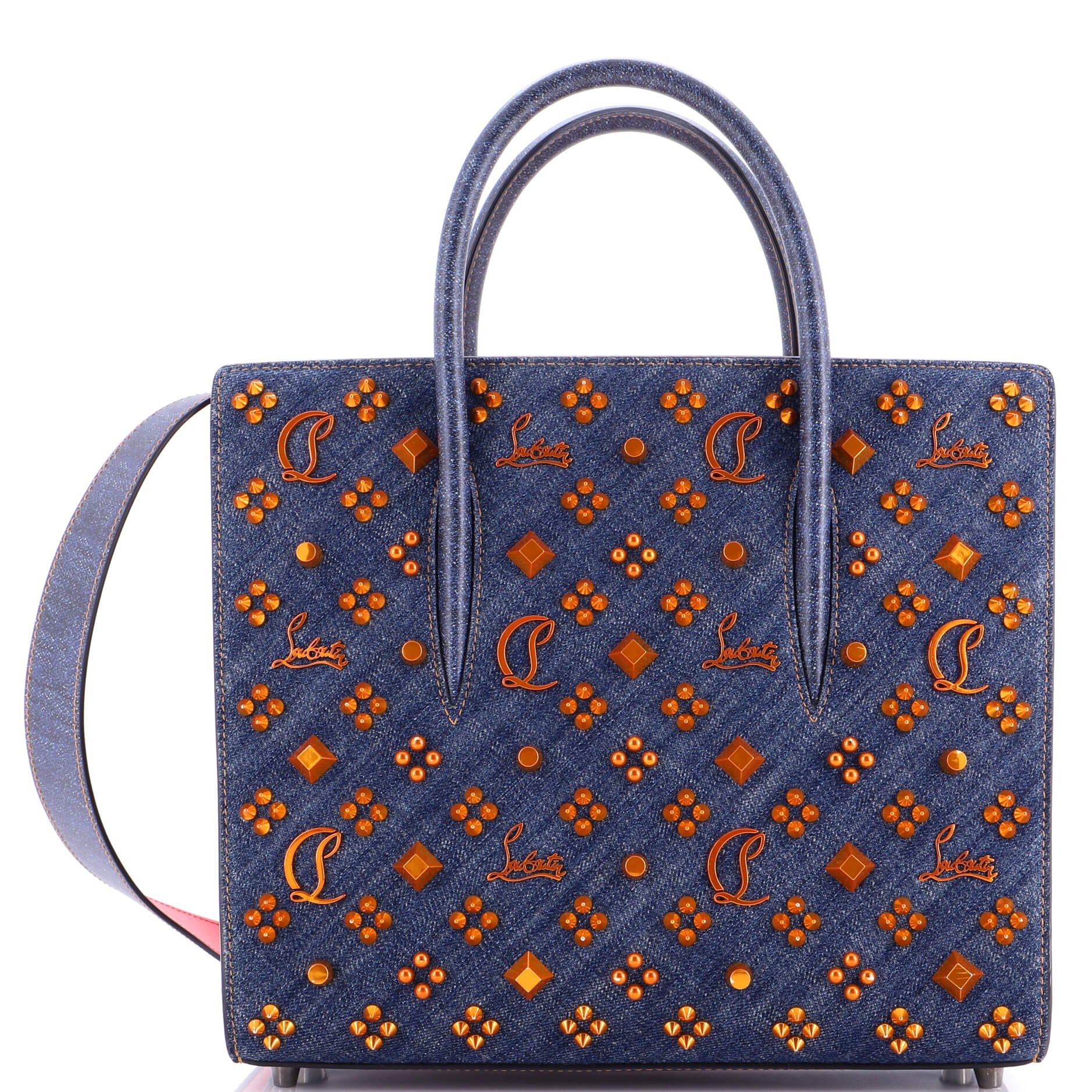Christian Louboutin Paloma Tote Embellished Denim Medium