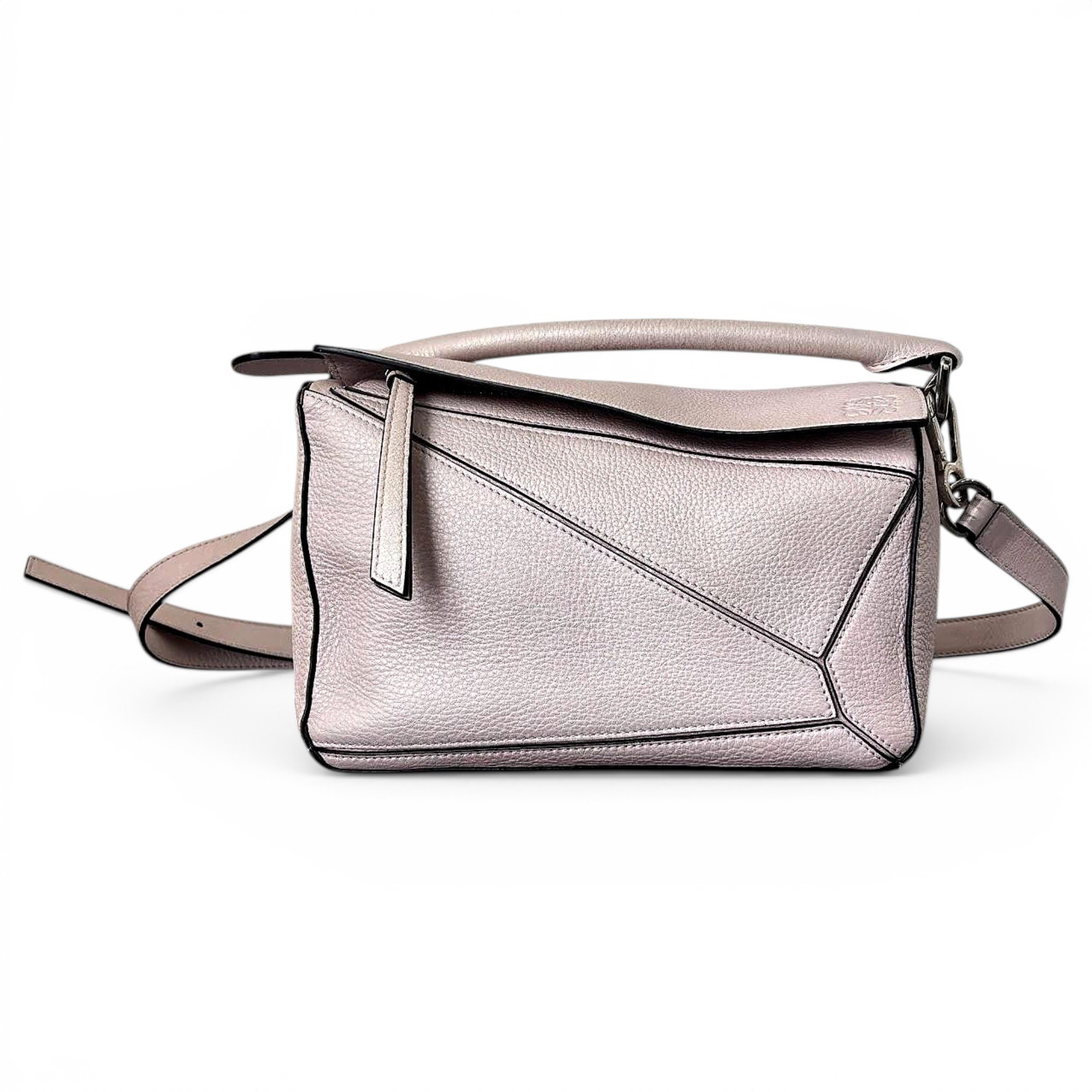 Puzzle leather handbag