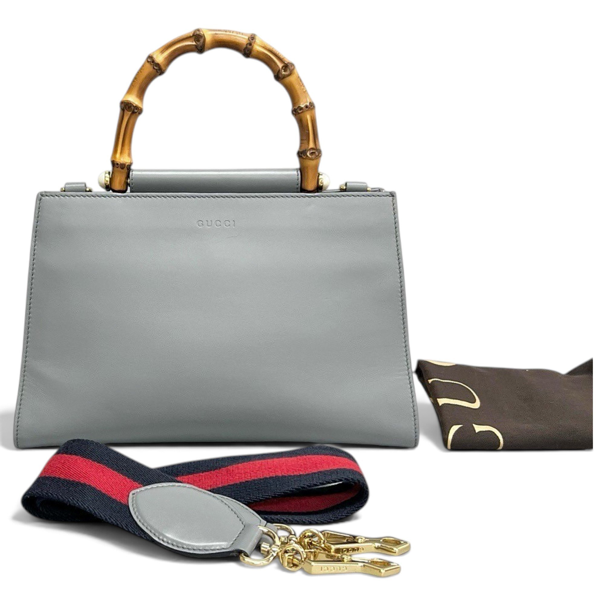 Bamboo Top Handle leather handbag