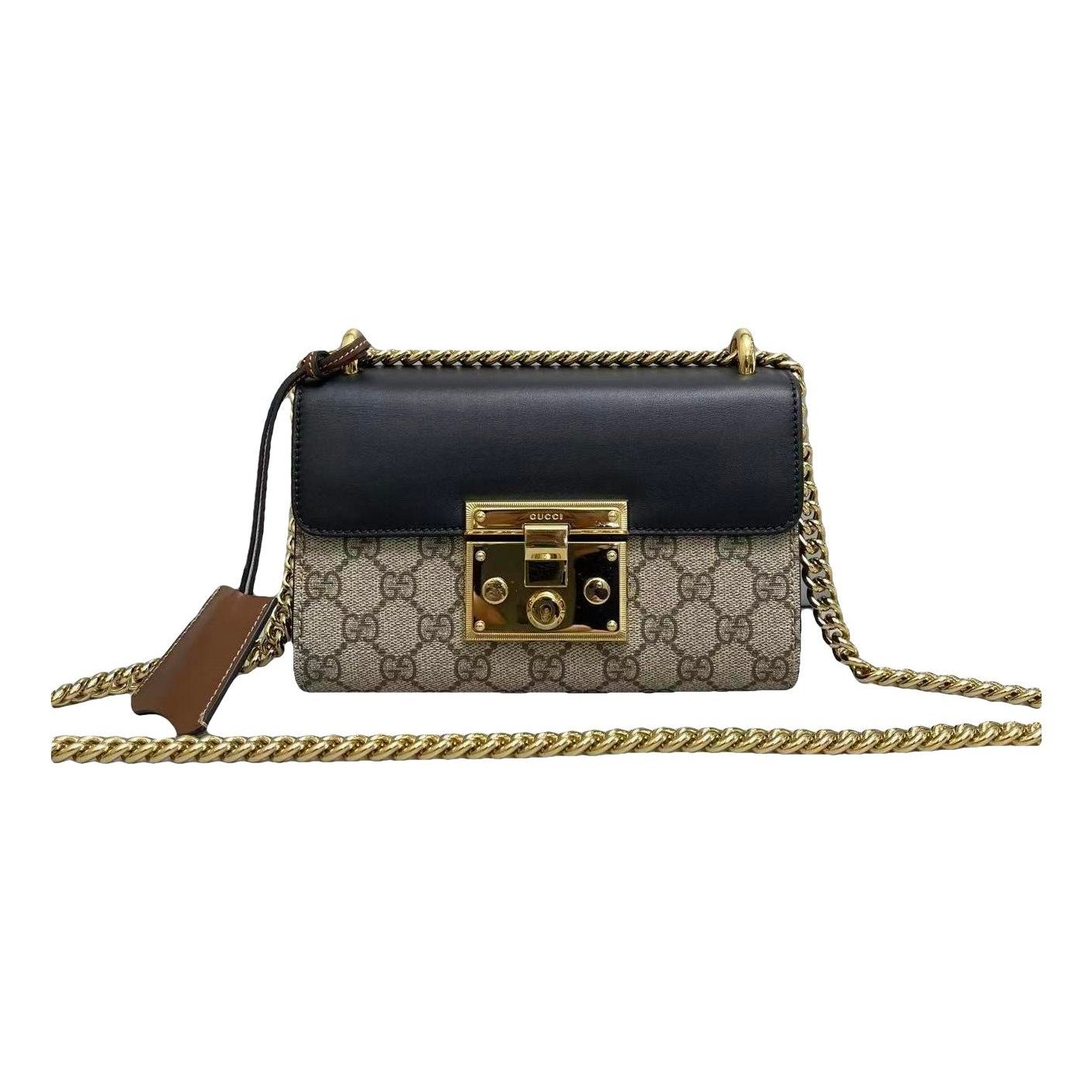 Padlock leather handbag