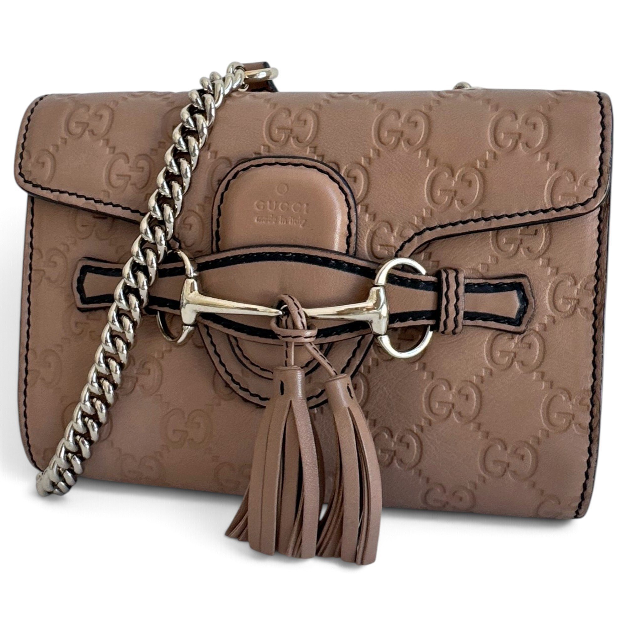 Horsebit Chain leather handbag