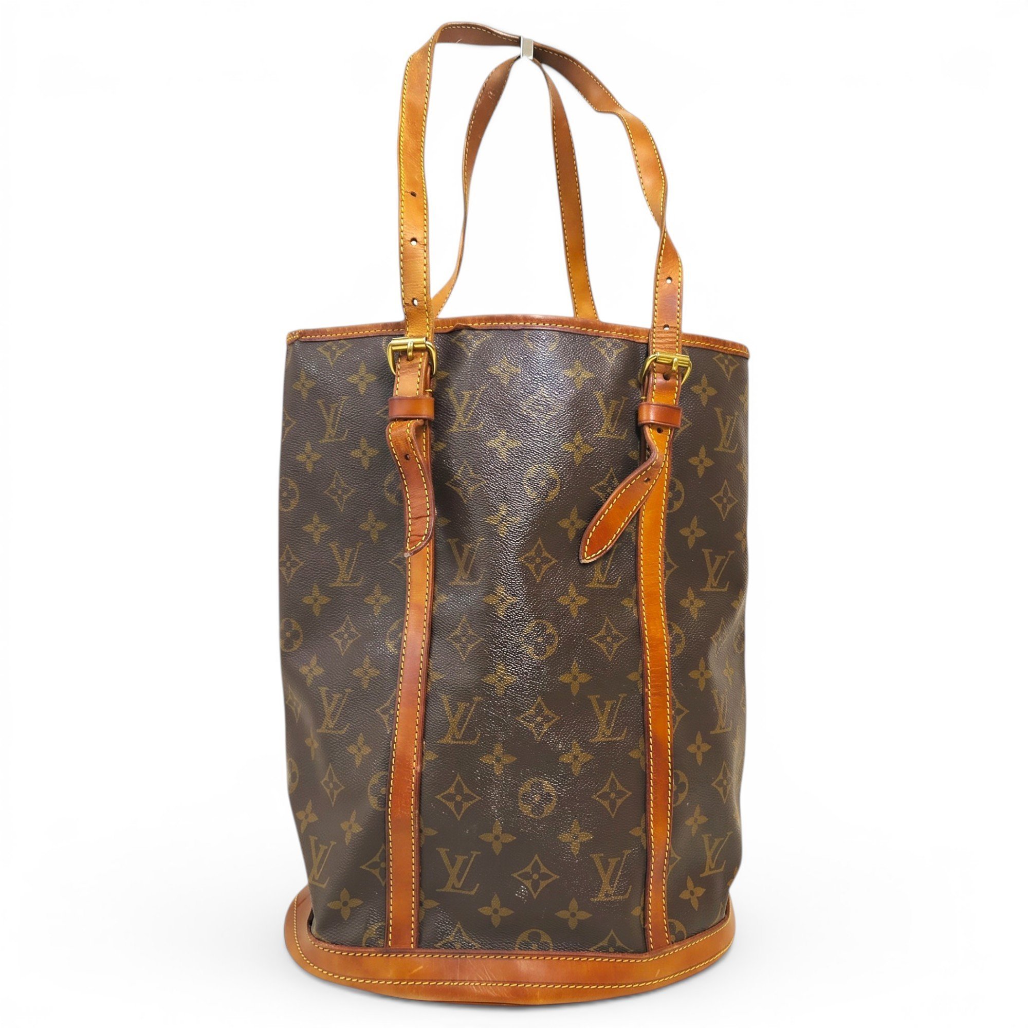 Bucket leather handbag