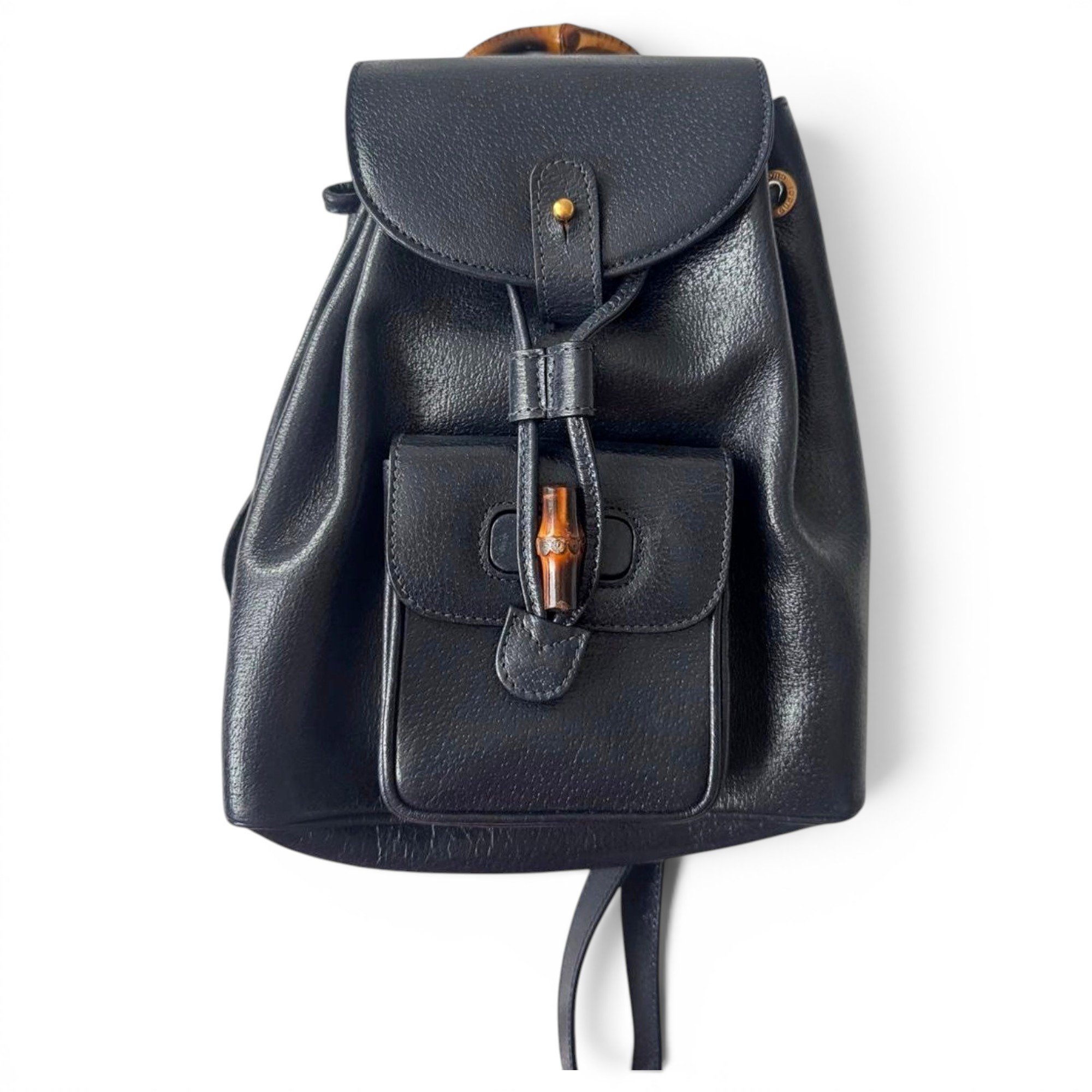 Bamboo Tassel Oval leather backpack