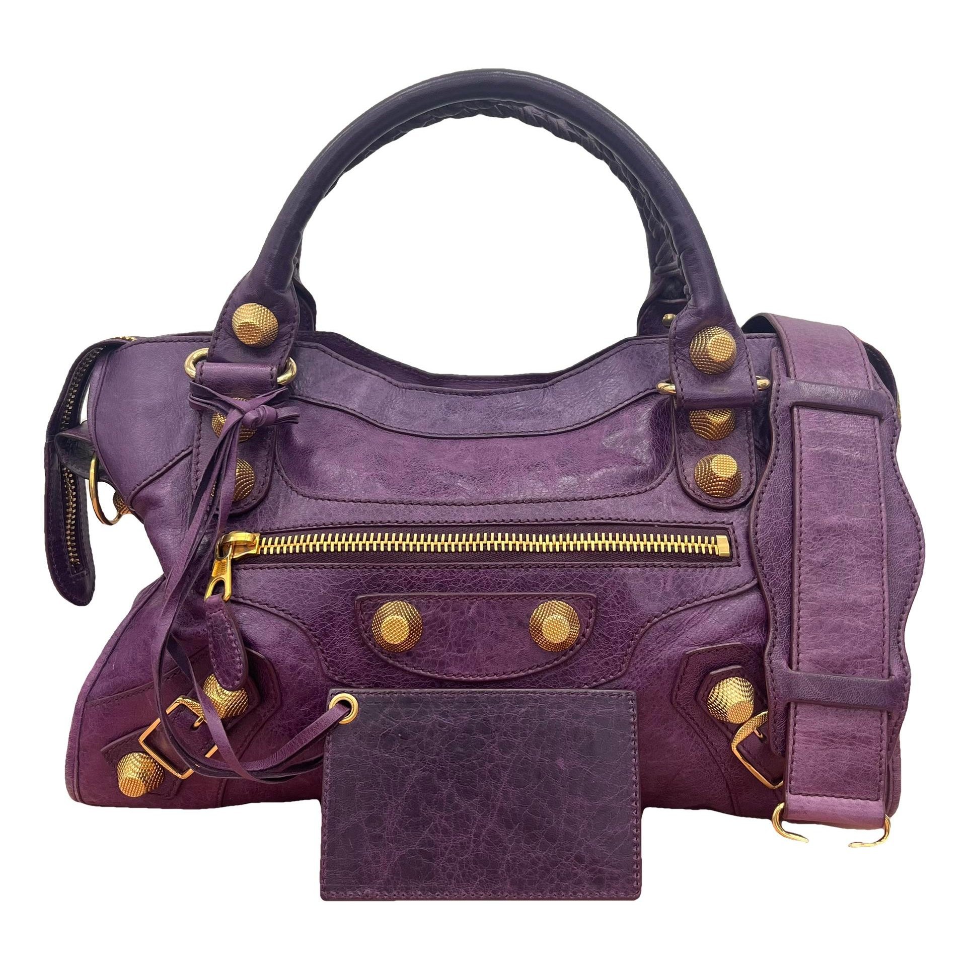 City leather handbag
