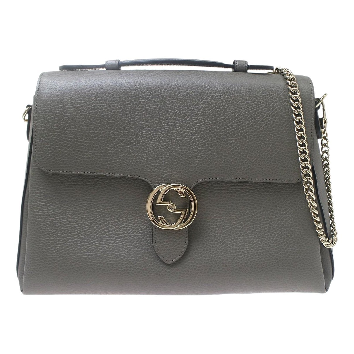 Interlocking leather handbag