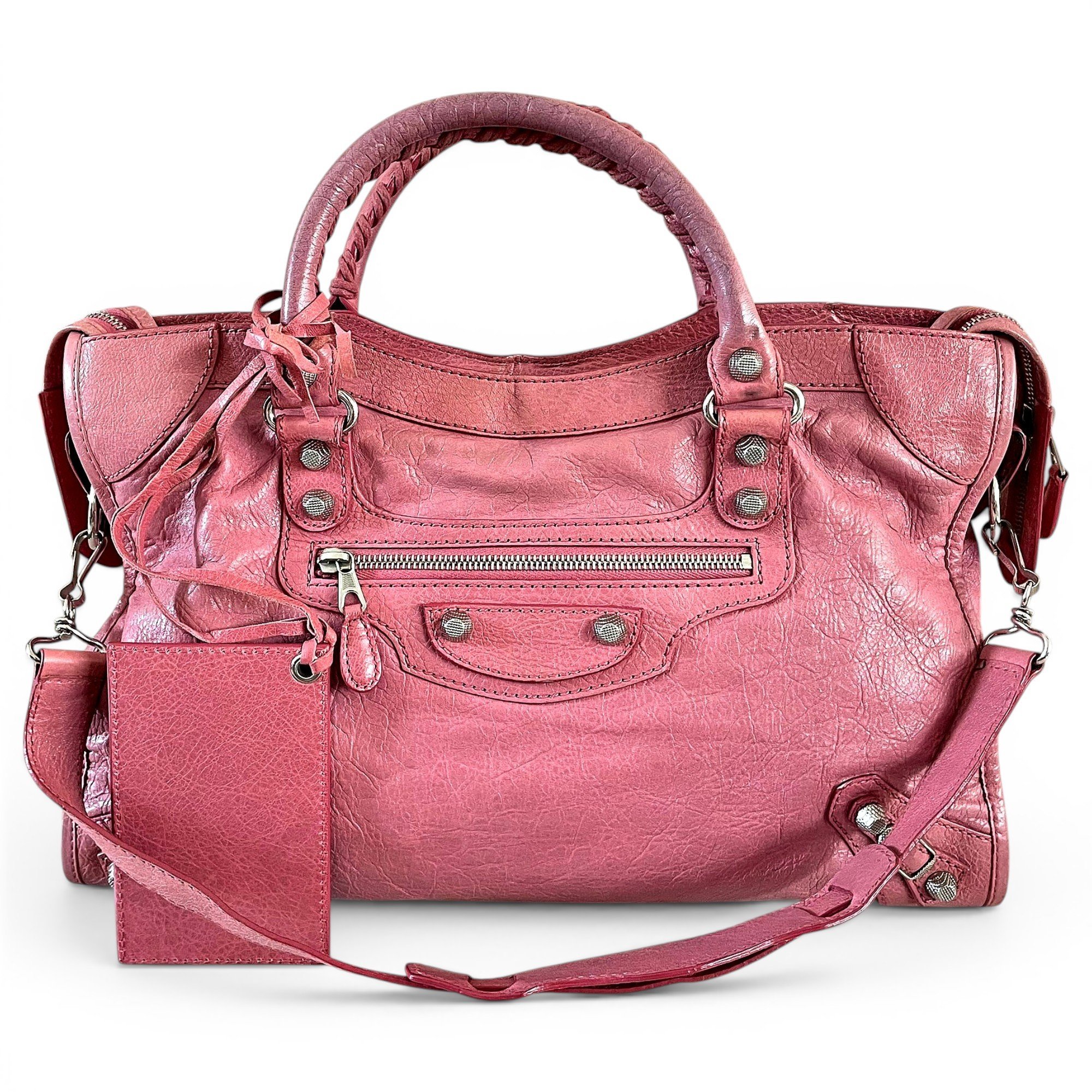 City leather handbag