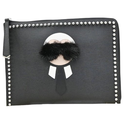 Leather clutch bag