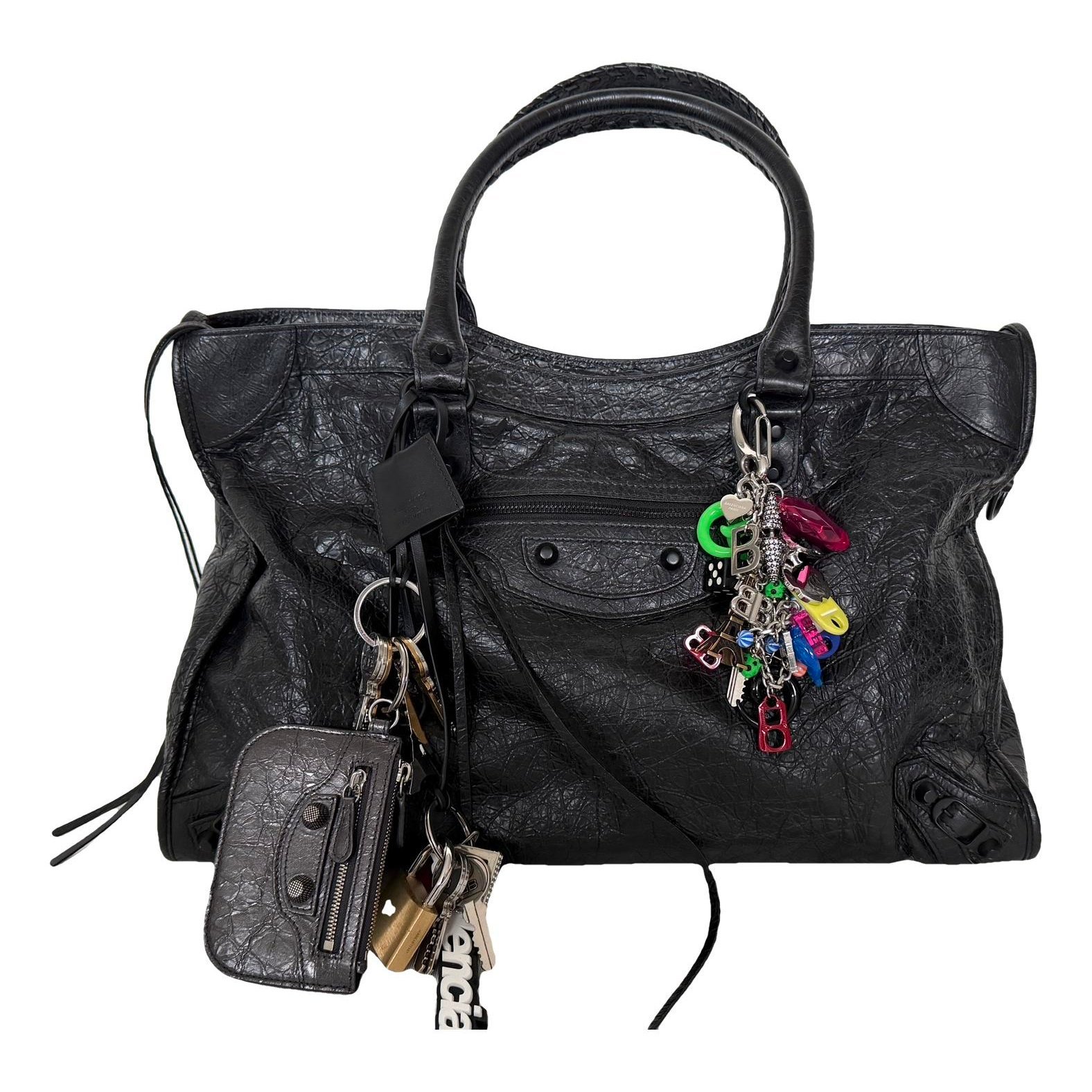 City leather handbag