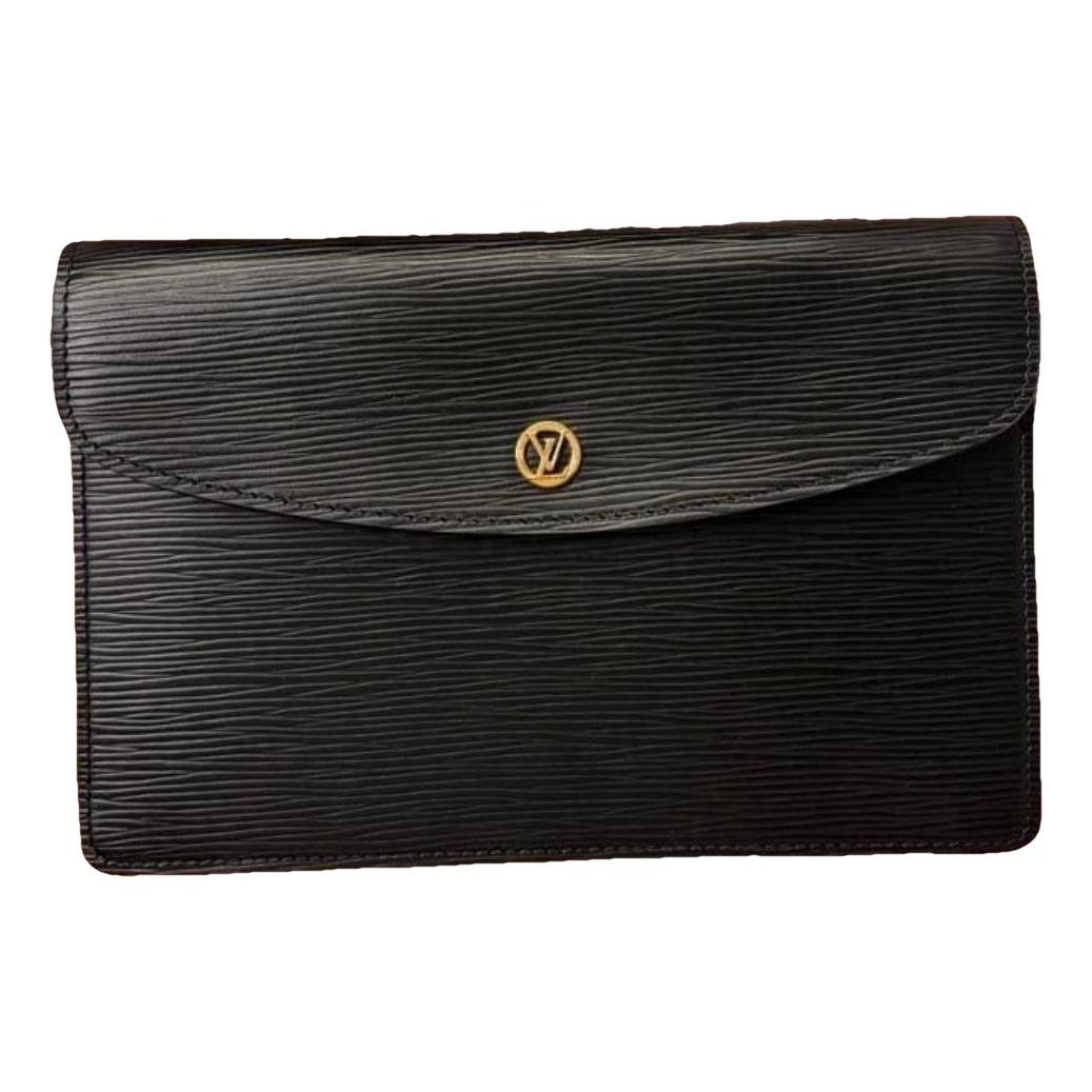 Leather clutch bag