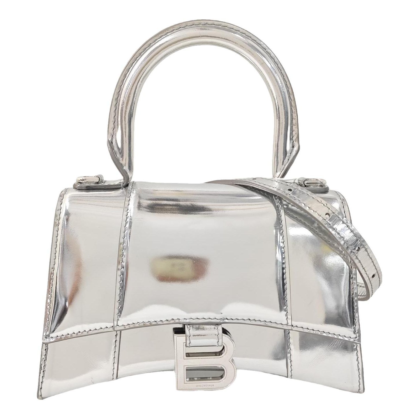 Hourglass leather crossbody bag