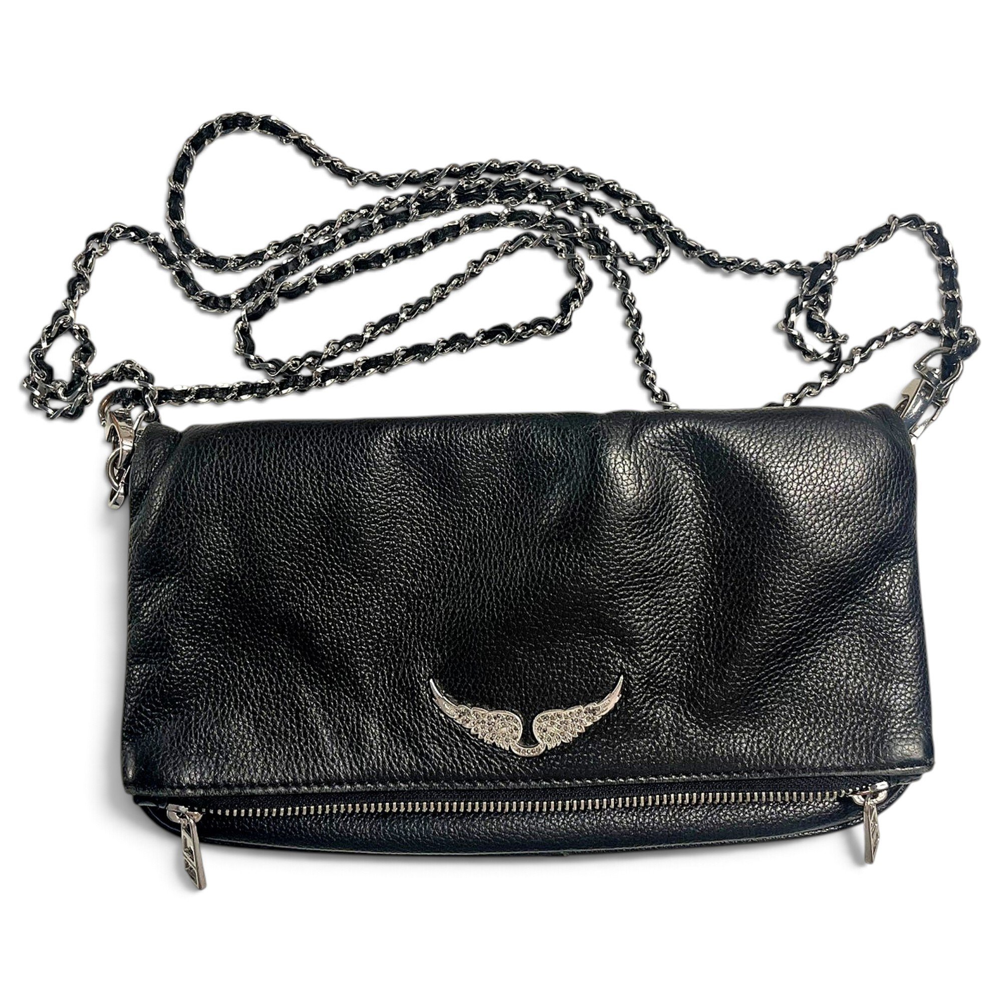 Rock leather clutch bag