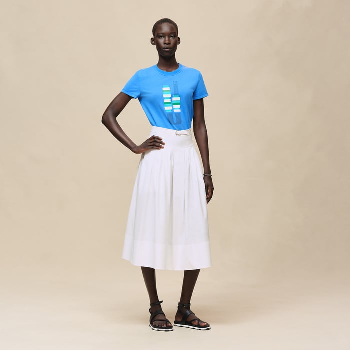 Bleu Cobalt T-shirt Droit Cartouche