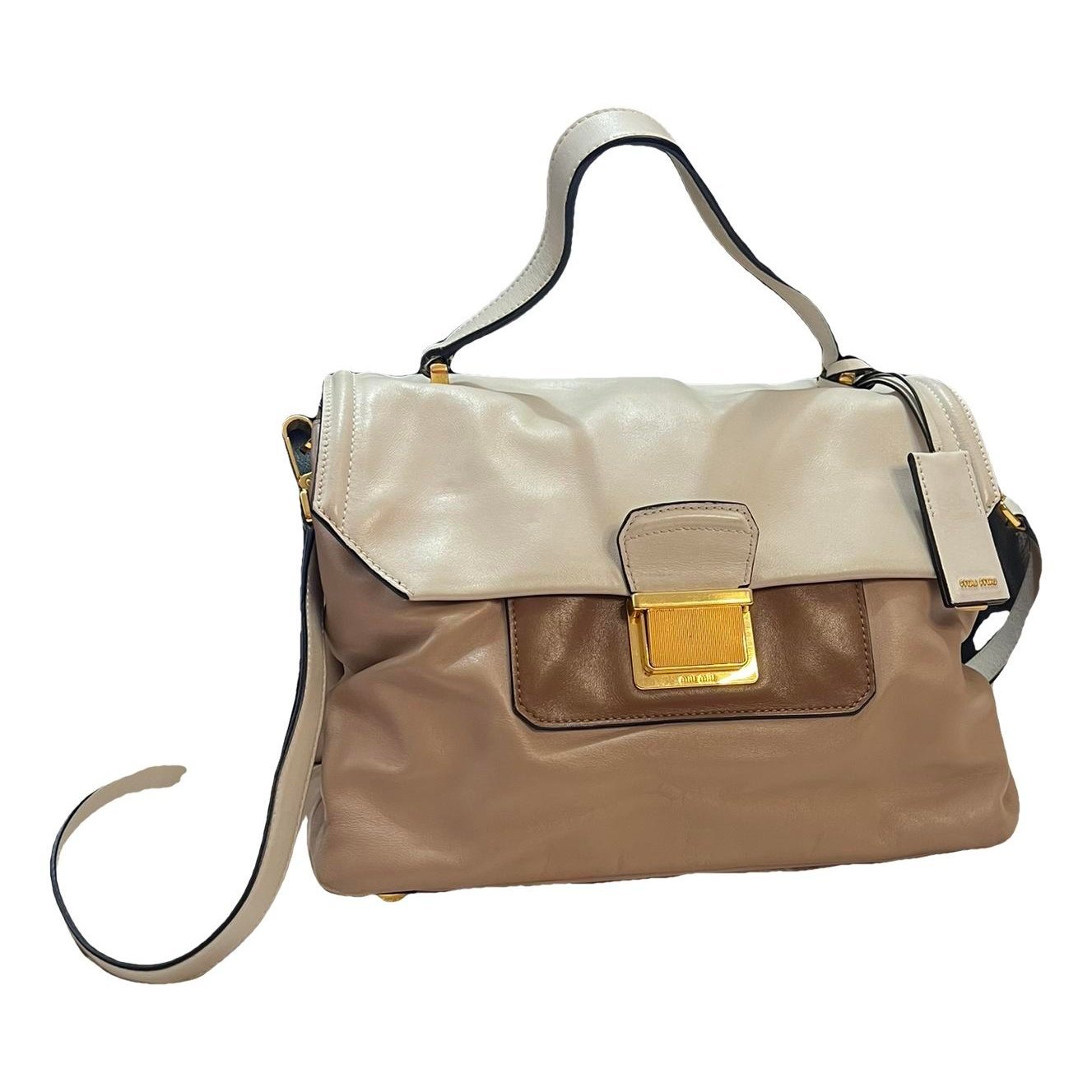 Madras leather crossbody bag