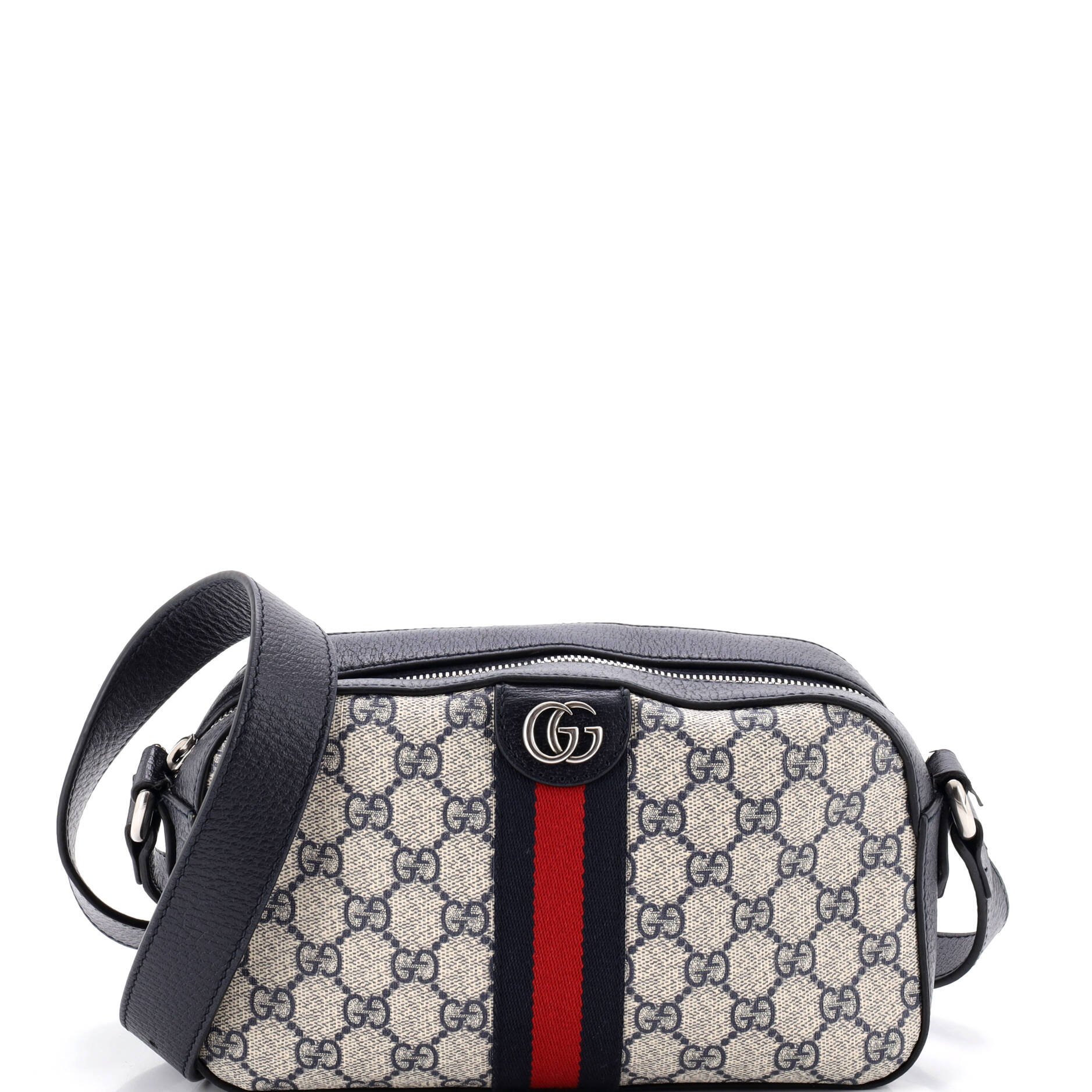 Ophidia Camera Shoulder Bag GG Coated Canvas with Leather Small