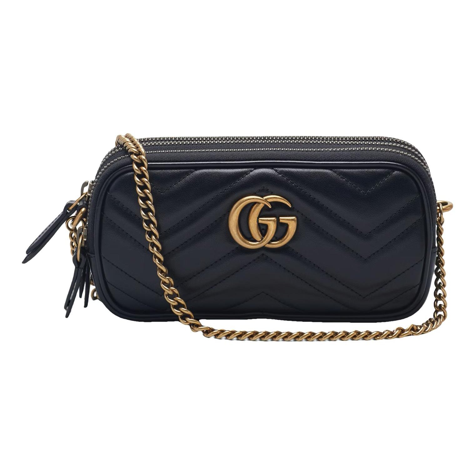 GG Marmont Triple zip leather crossbody bag