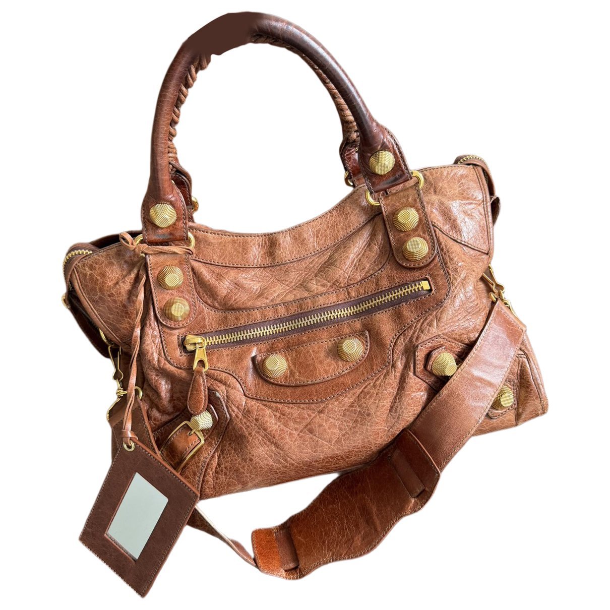 City leather handbag