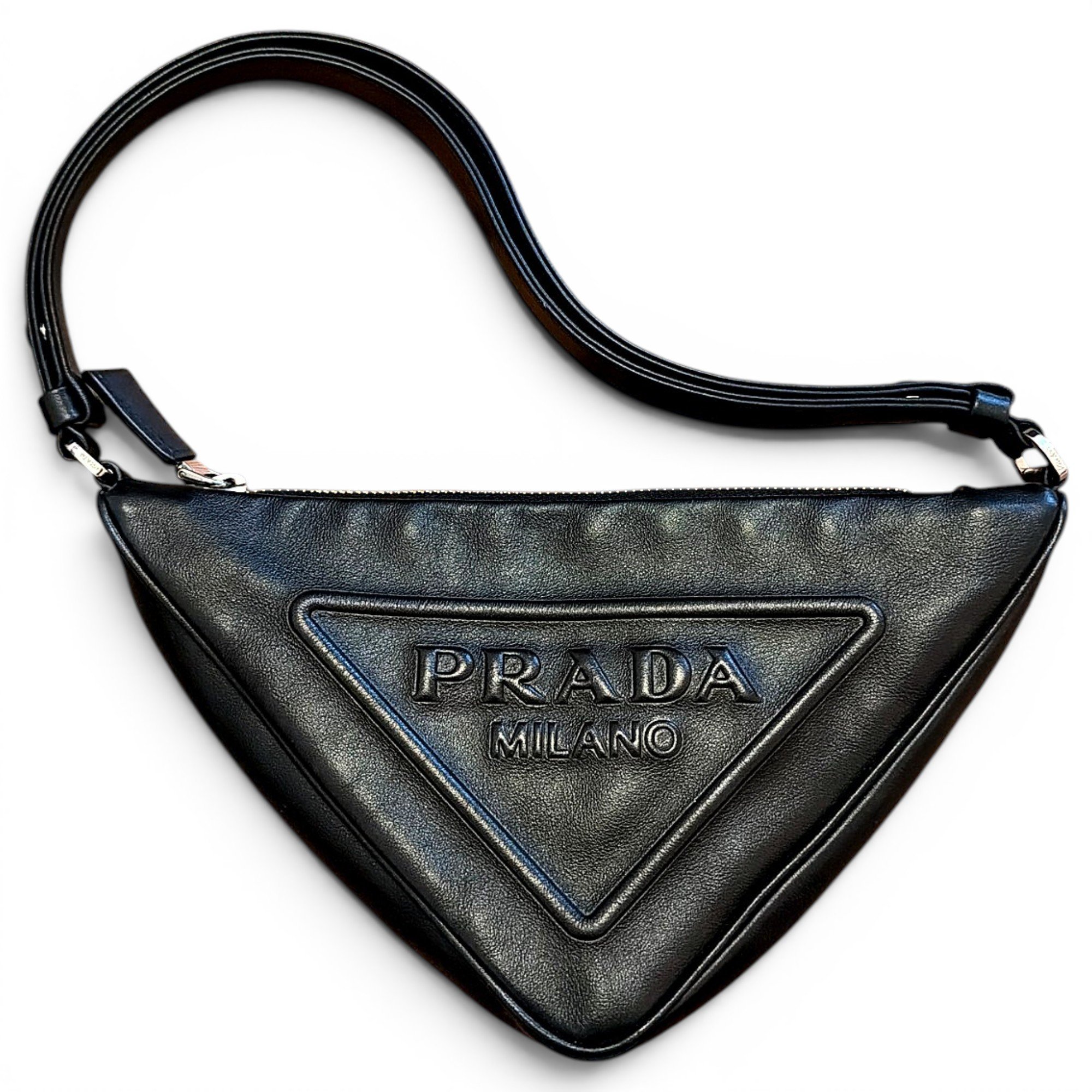 Triangle leather mini bag