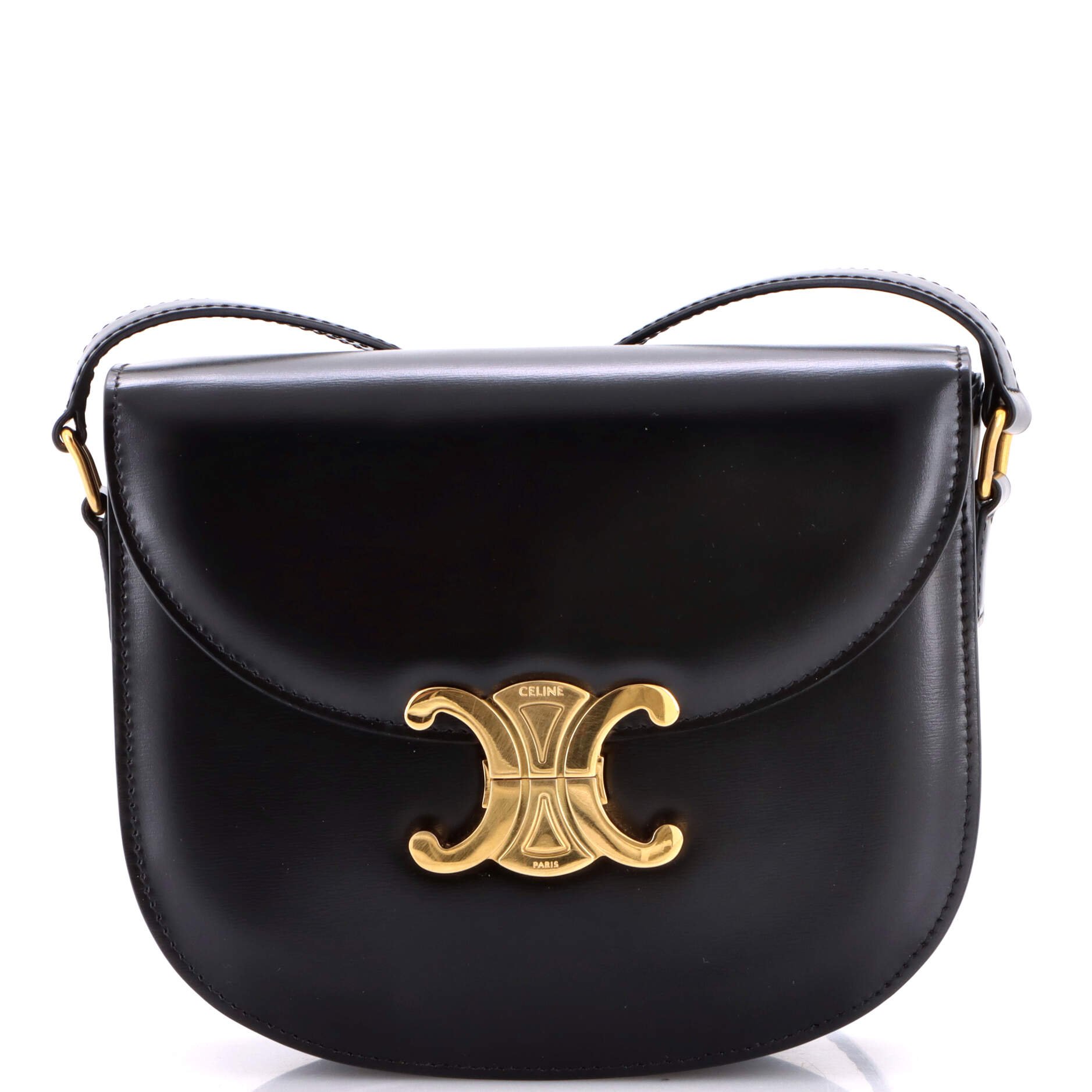 Triomphe Besace Clea Flap Bag Leather