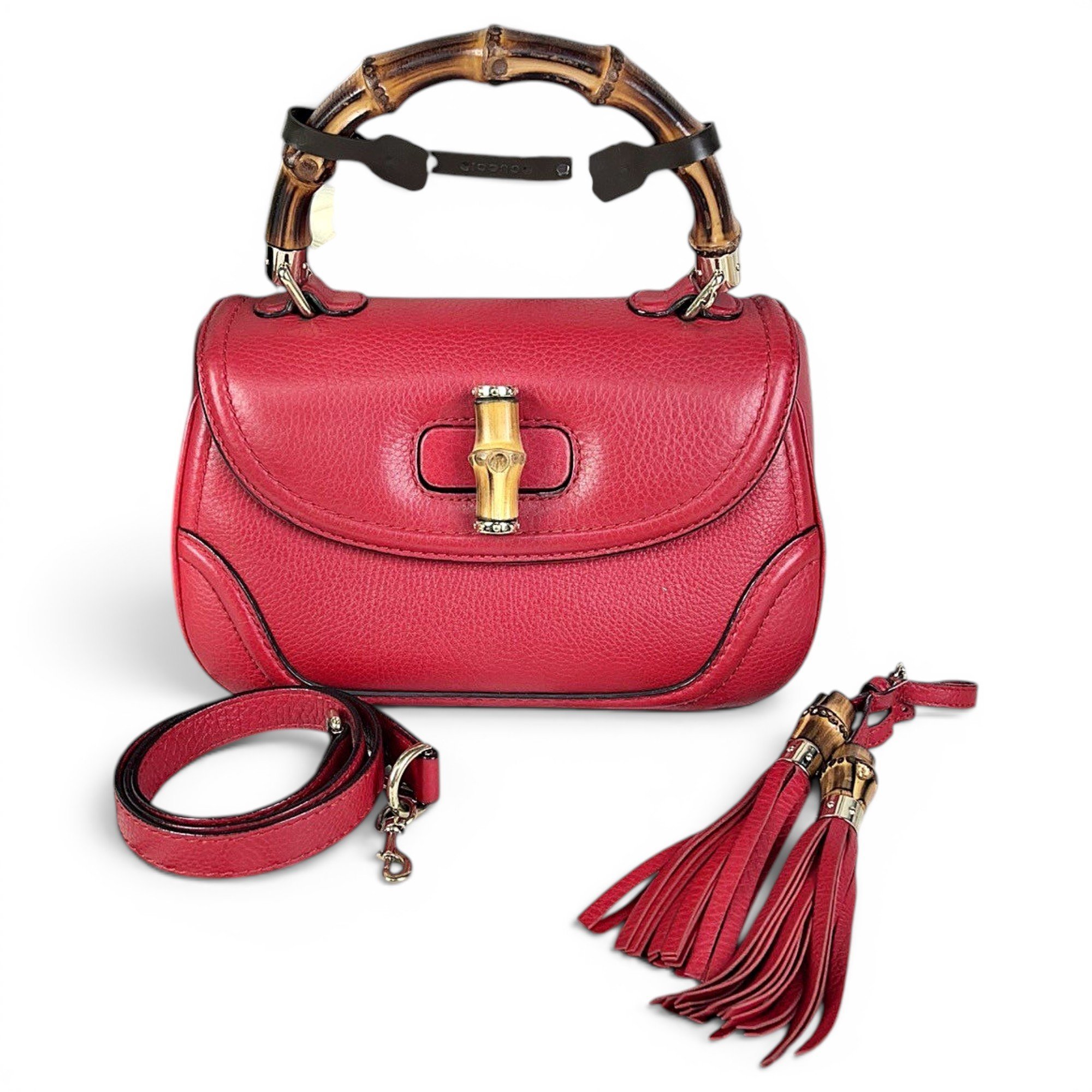 Convertible Bamboo Top Handle leather handbag